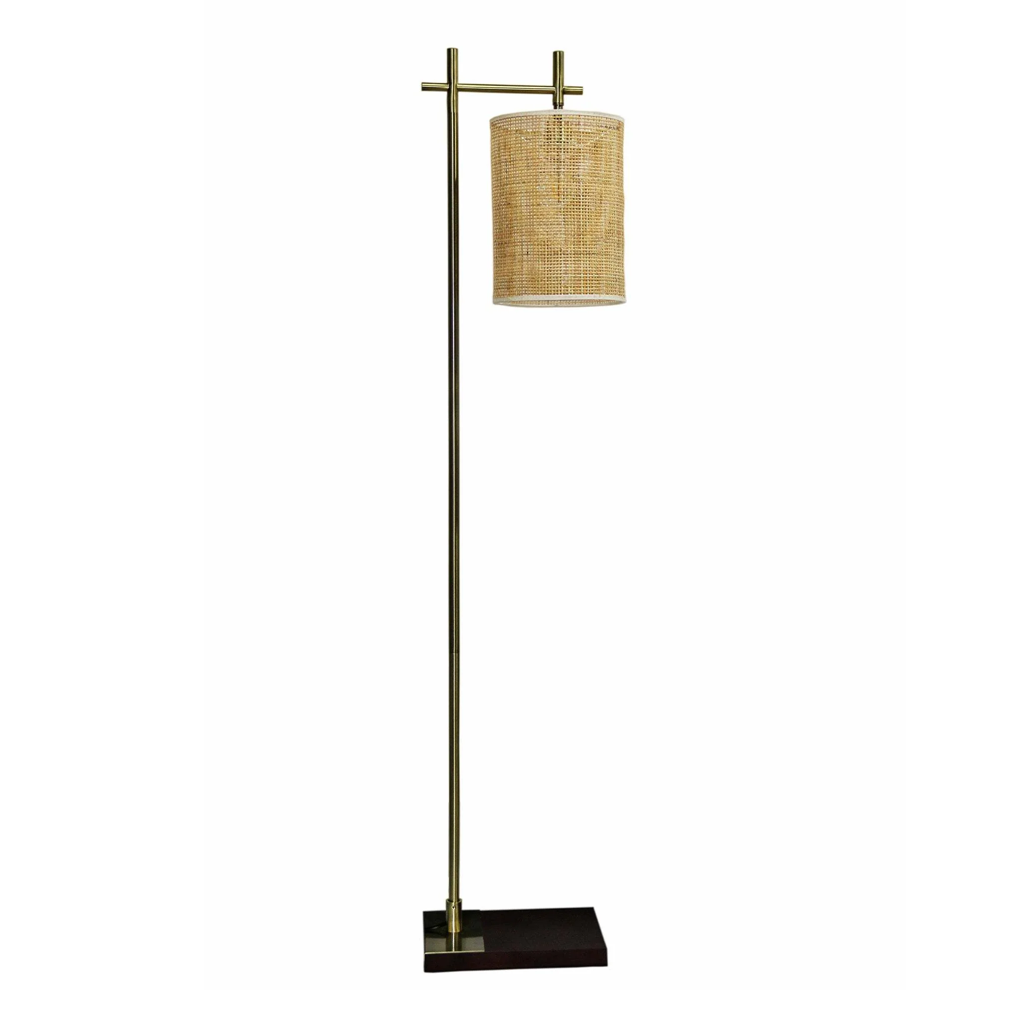 Brizo Tall Corner Floor Lamp with Bamboo Lampshade - Image 2