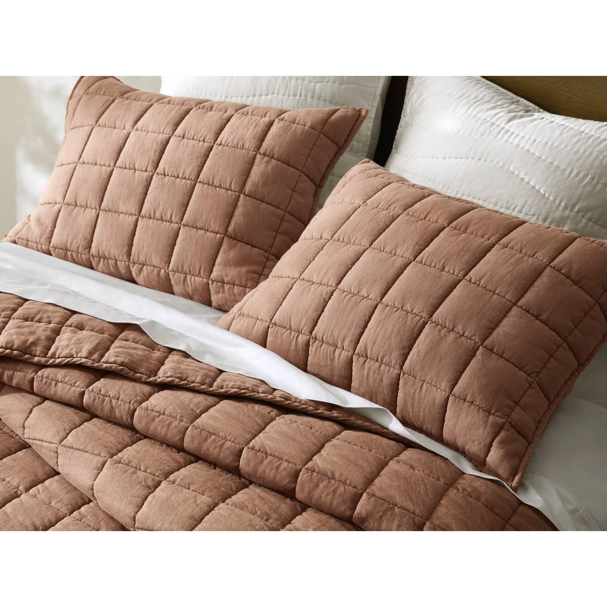 3 Piece Garment Washed French Linen Quilt Set - Image 38