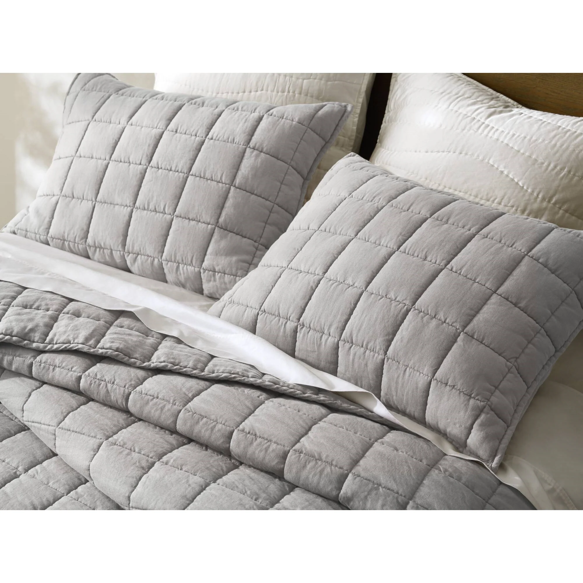 3 Piece Garment Washed French Linen Quilt Set - Image 65