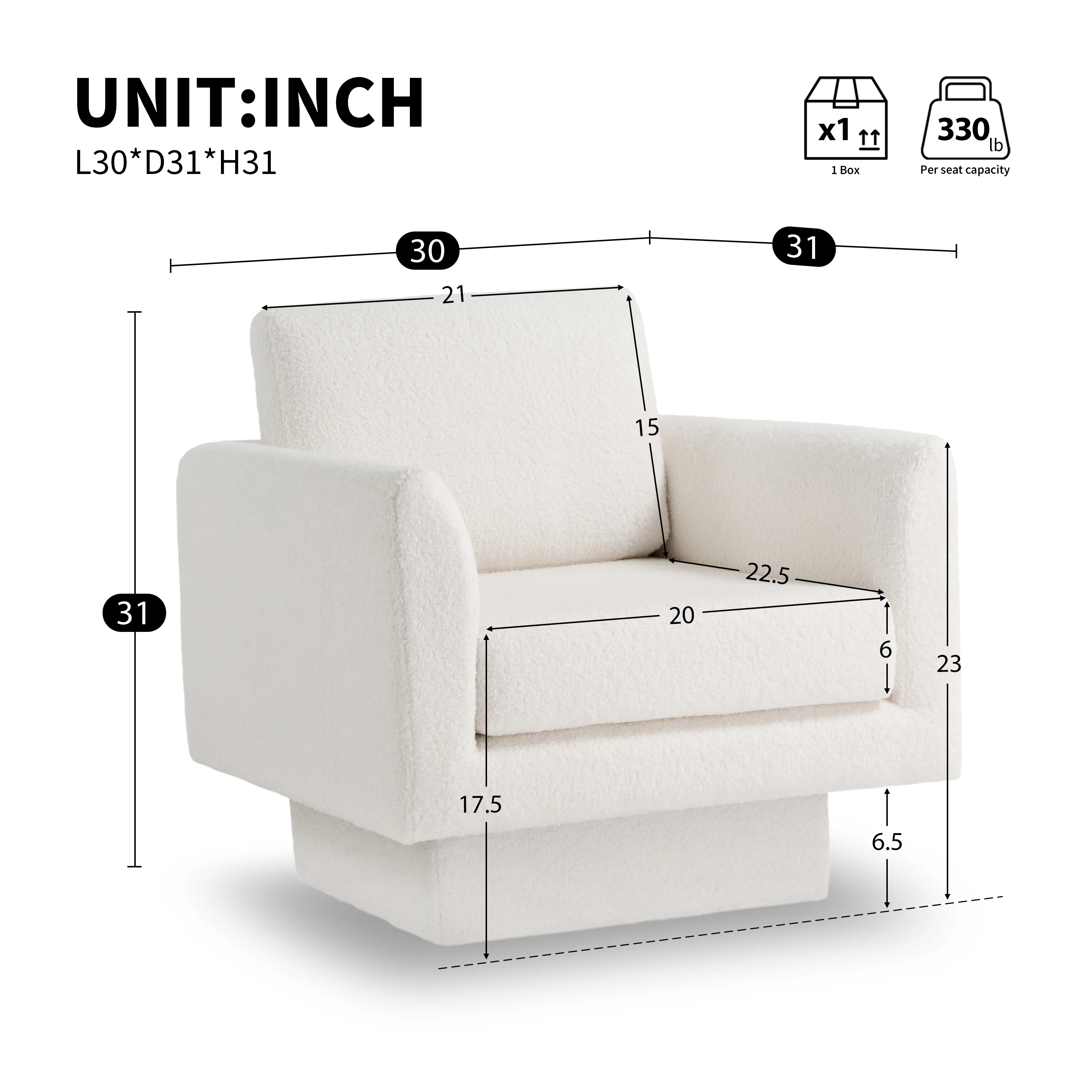 Hartswell Teddy Sherpa Modern Swivel Accent Chair - Image 2