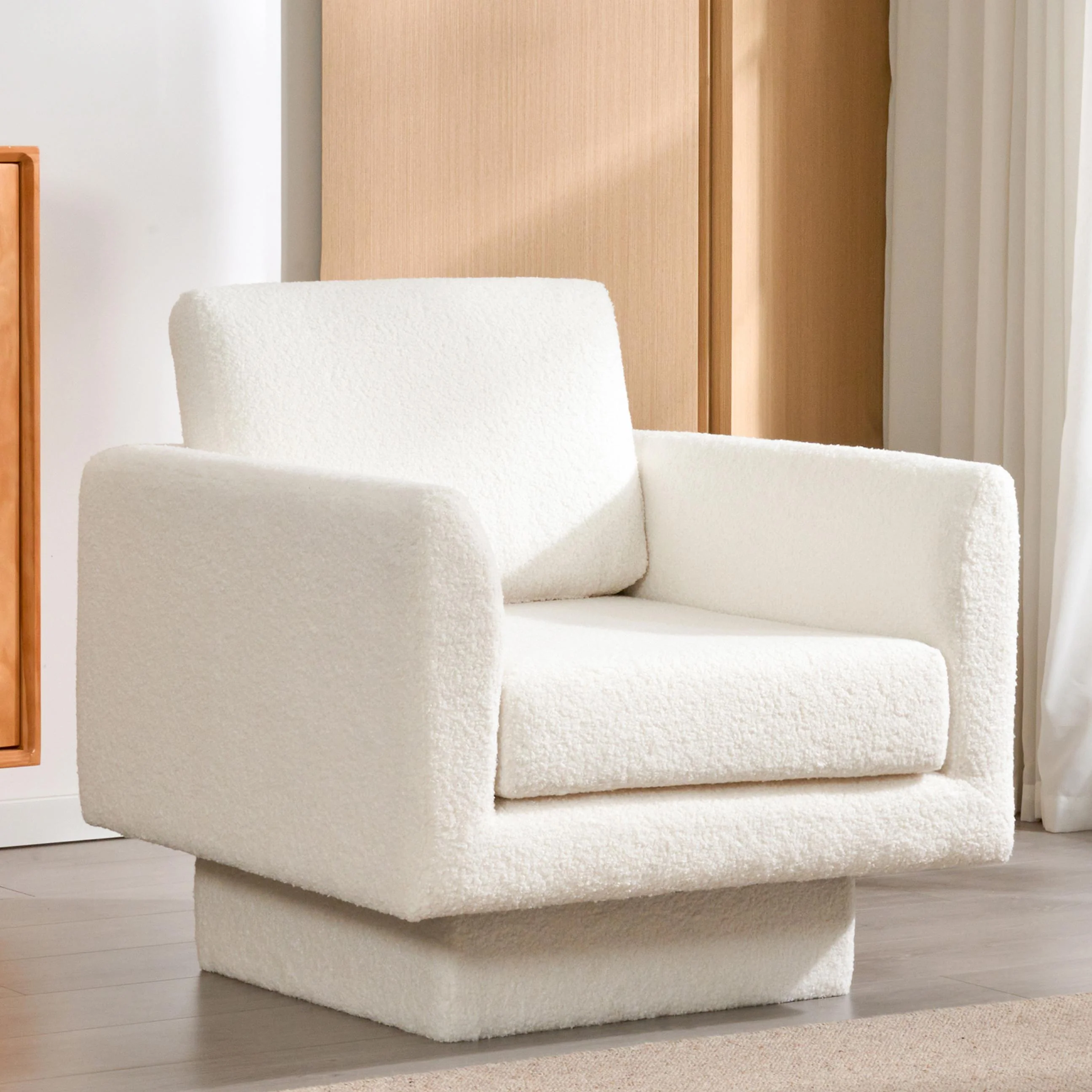 Hartswell Teddy Sherpa Modern Swivel Accent Chair - Image 22