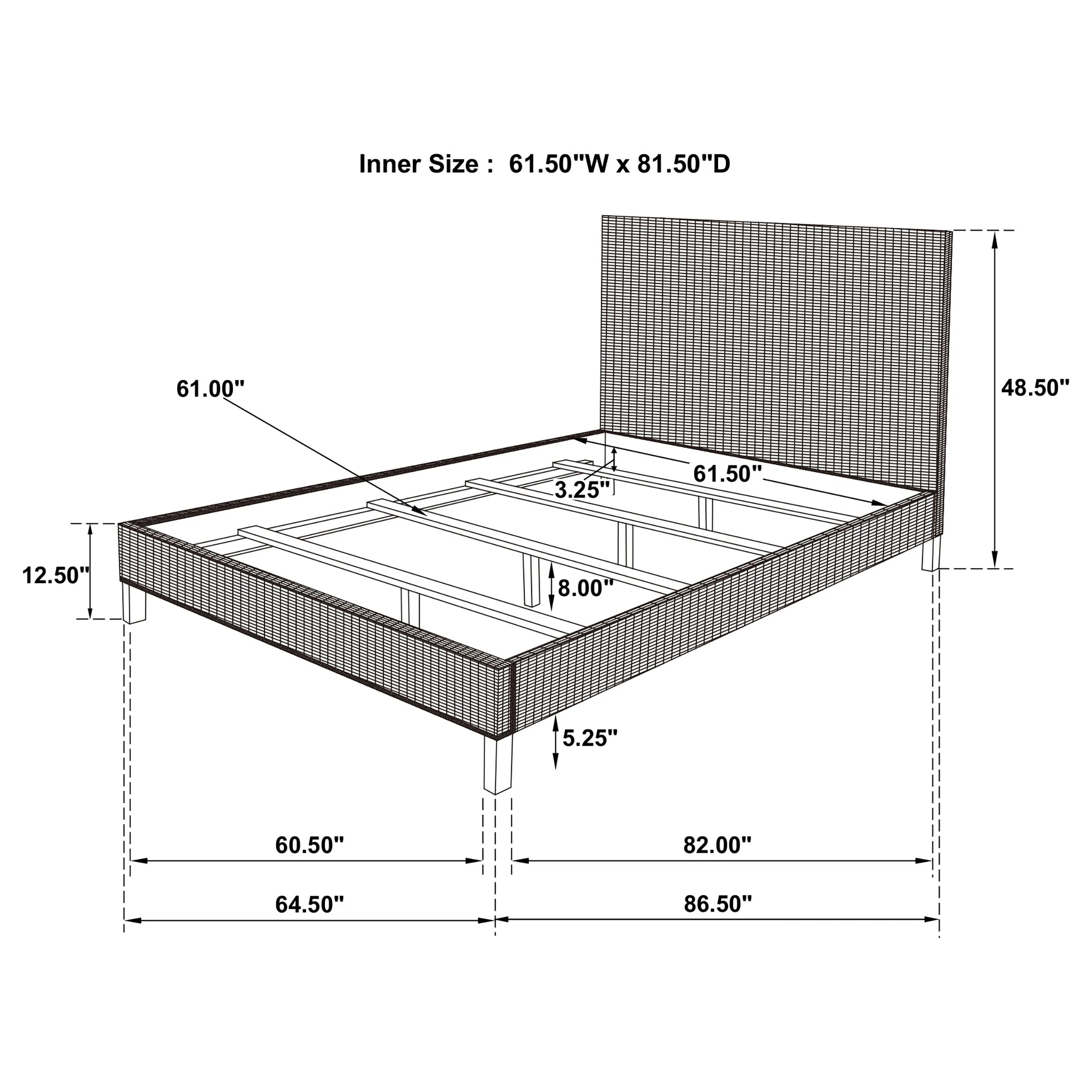 Almaden Kubu Grey Panel Bed - Image 12