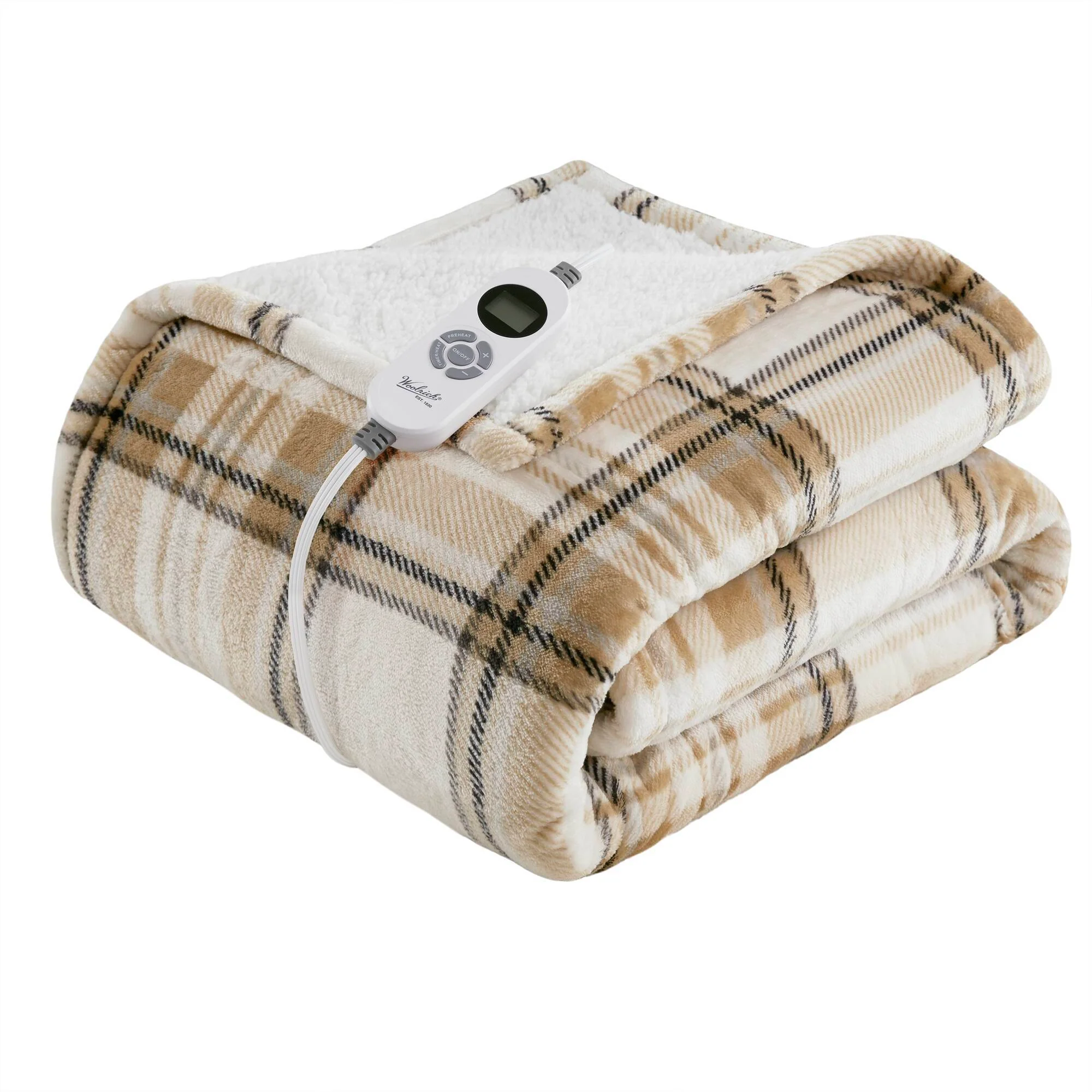 Tan Plaid 50x60' Heated Throw - Image 15