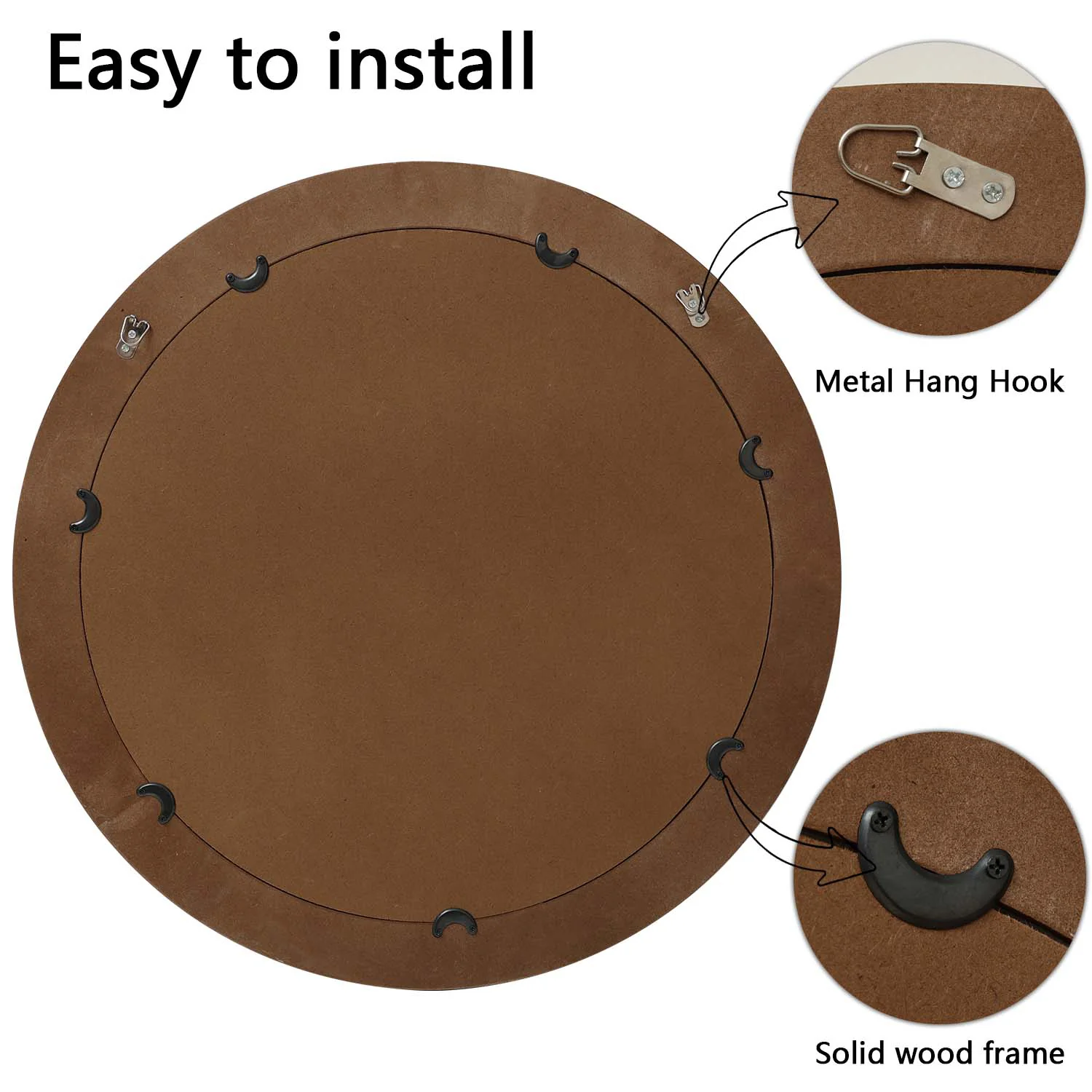 27.5 inches Round Farmhouse Wall Mirro - Image 10
