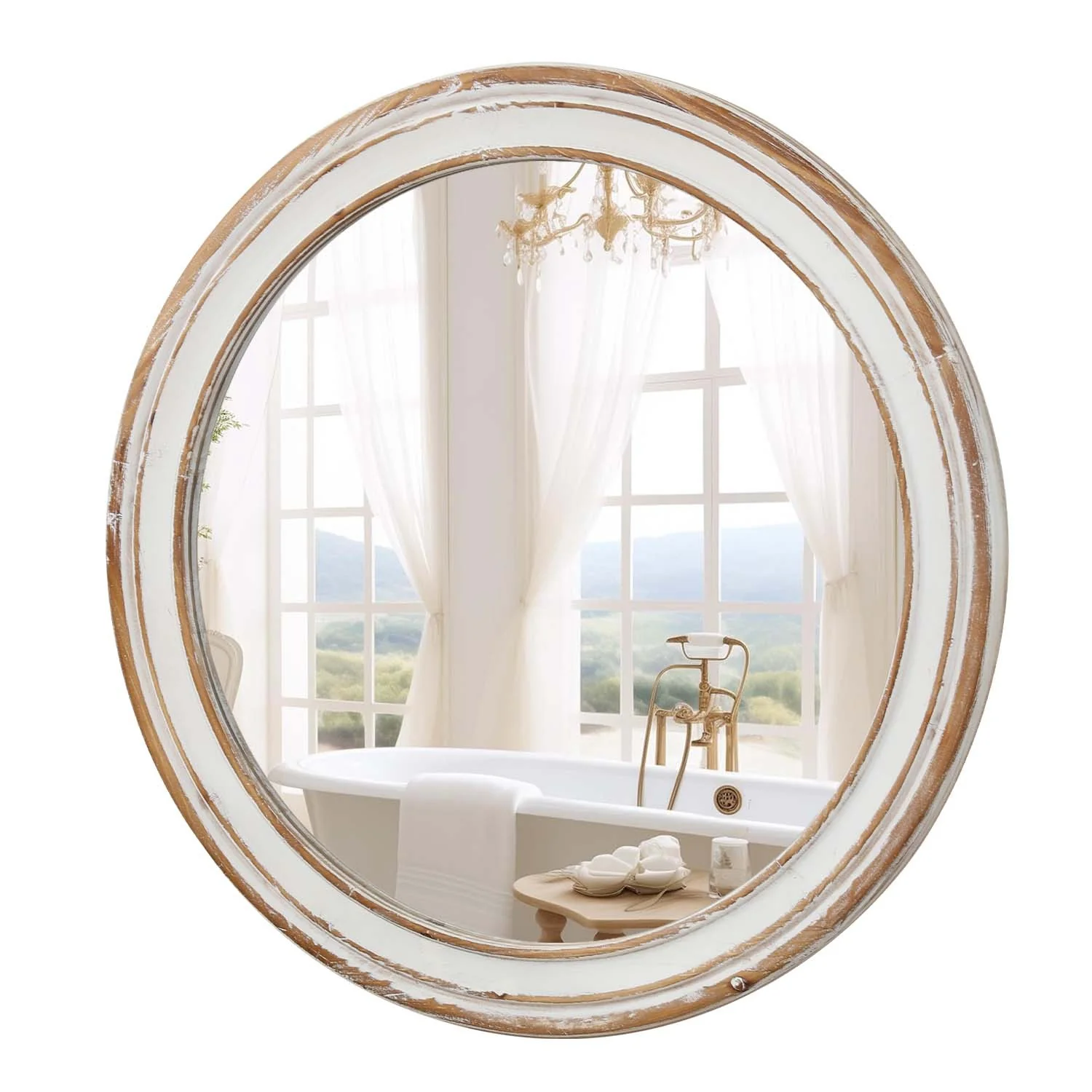 27.5 inches Round Farmhouse Wall Mirro - Image 8