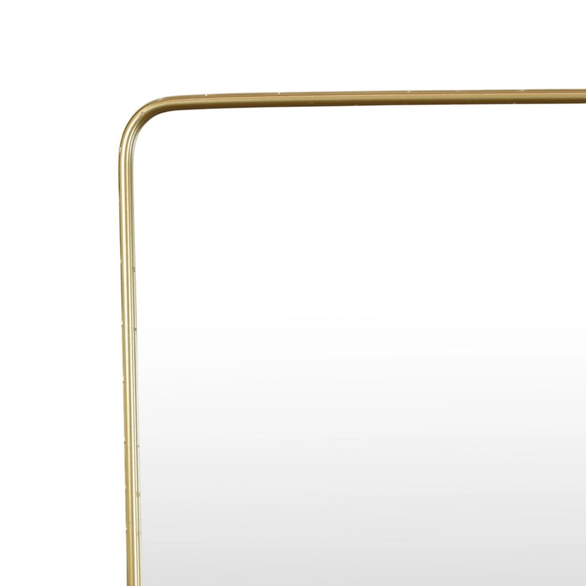 Gold Metal Rectangular Wall Mirror with Shelf - Image 3