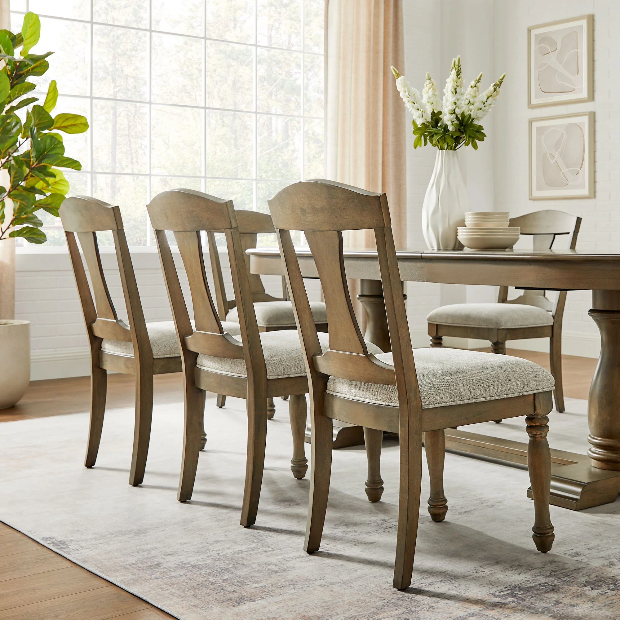 Mid Century Extendable Wooden Dining Table with 6 Chairs - Image 23