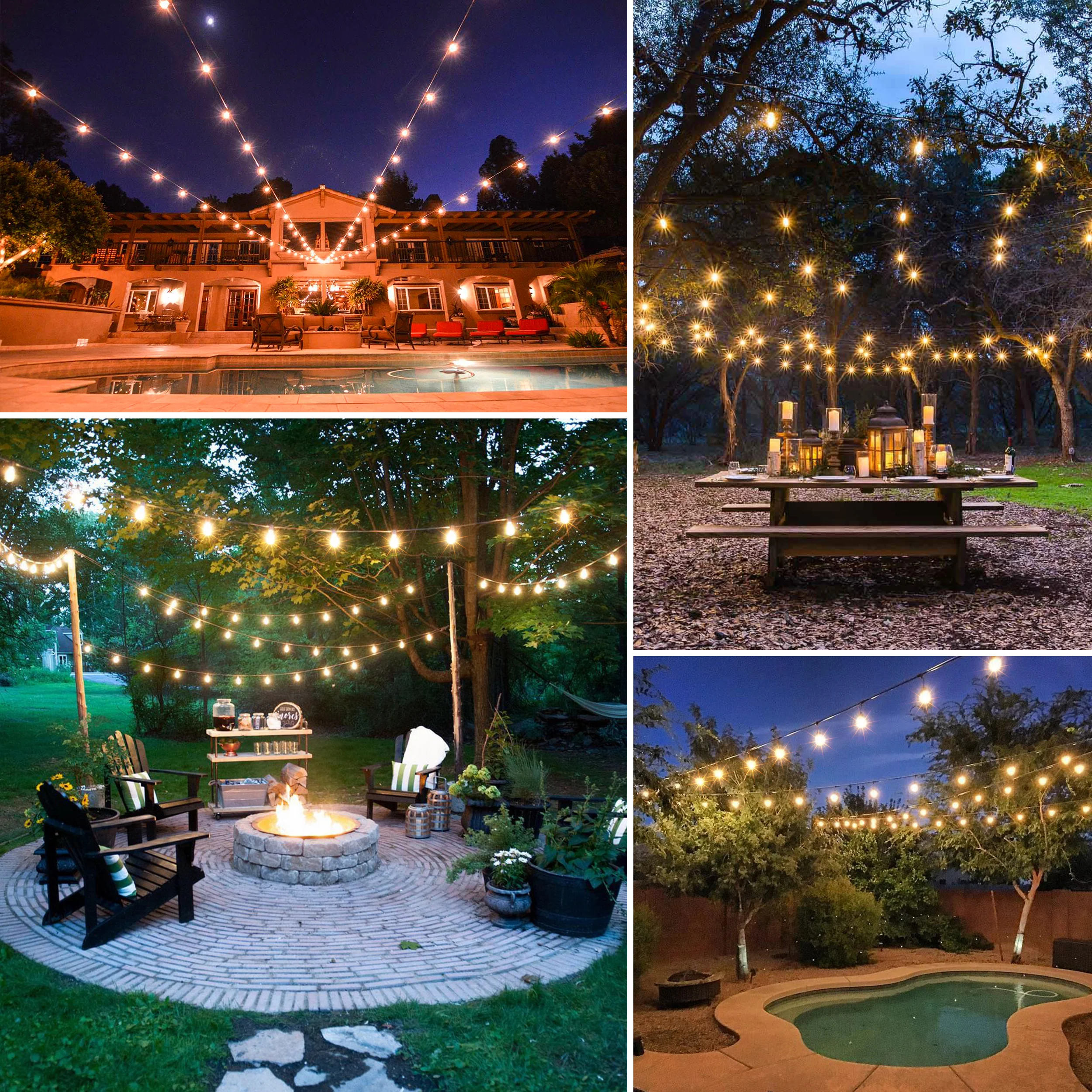 10-Light Indoor/Outdoor Rustic Industrial Incandescent C7 Half-Chrome Bulb String Lights - Image 5
