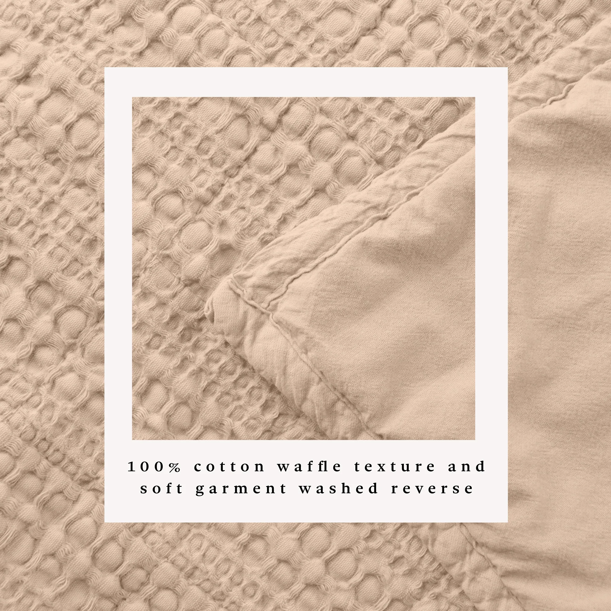 100% Cotton Garment Washed Honeycomb Waffle Quilt and Sham Set - Image 4