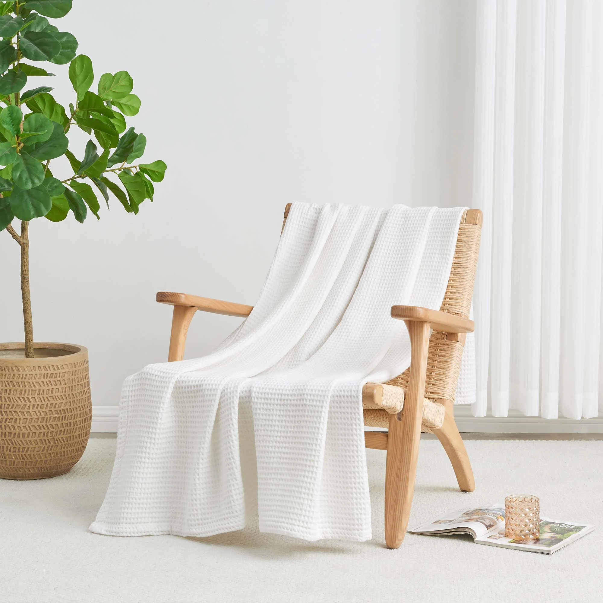 100% Cotton Waffle Weave Blanket - Image 93