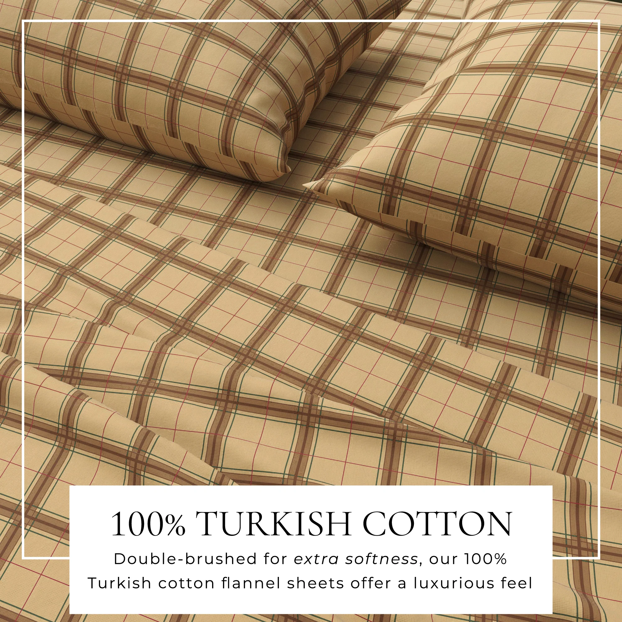 100% Turkish Cotton Plaid Flannel Sheet Sets - Image 10