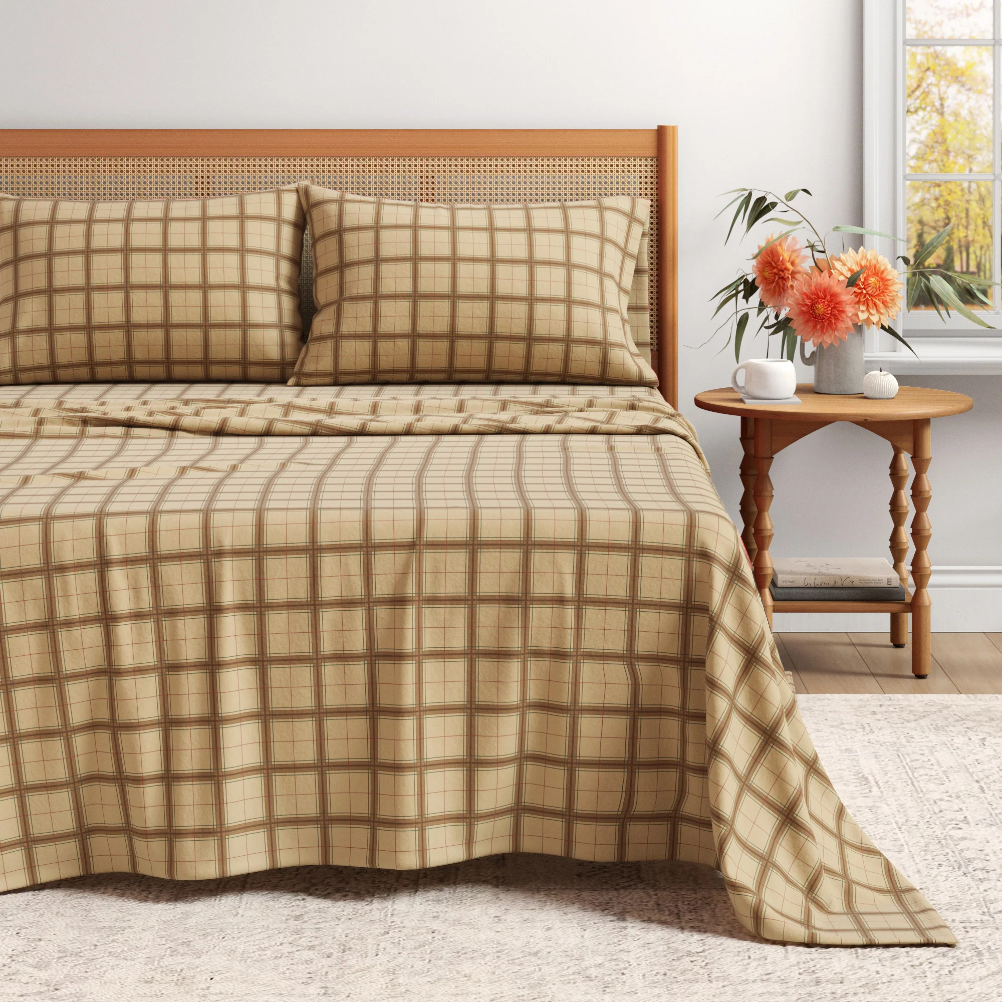 100% Turkish Cotton Plaid Flannel Sheet Sets - Image 9