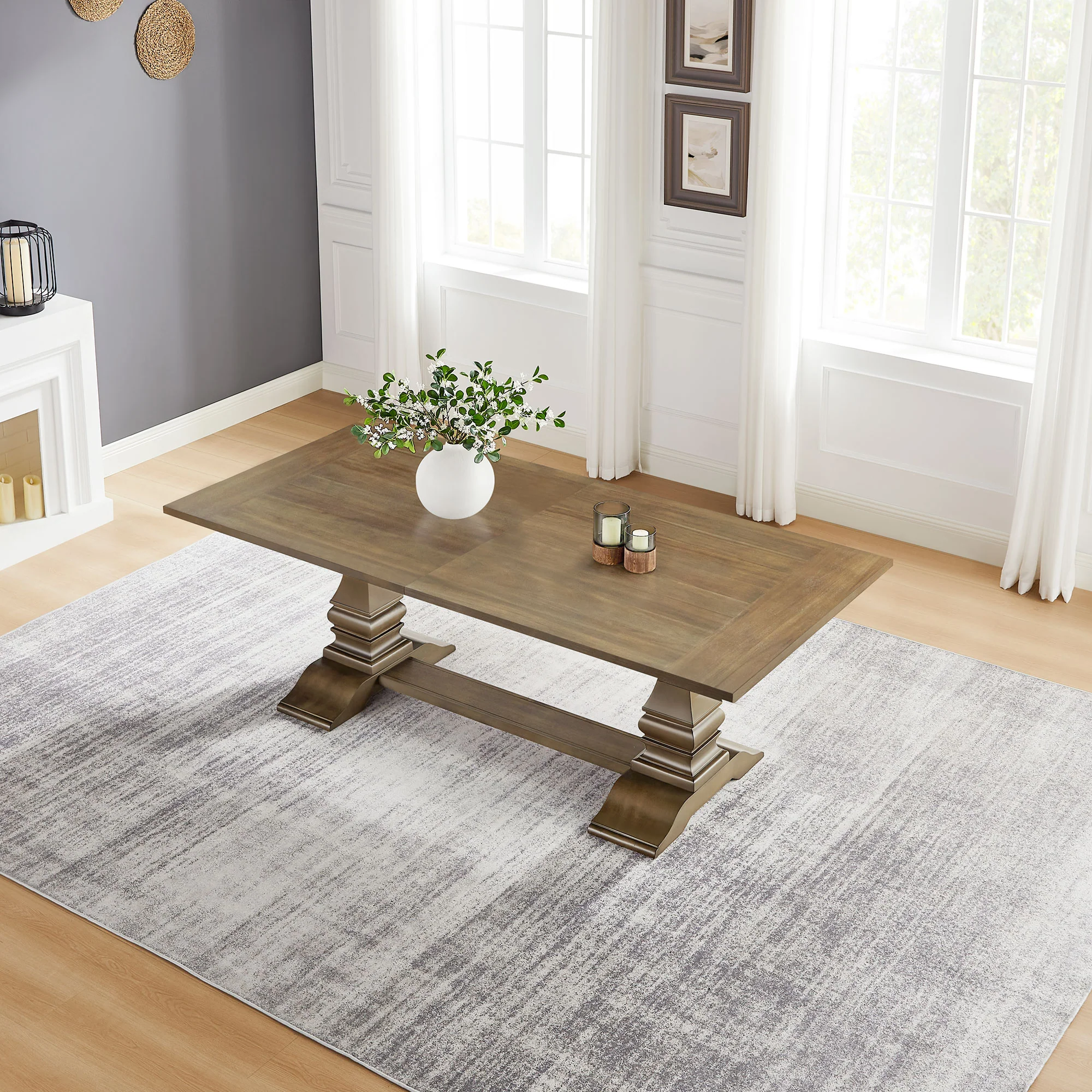 Extendable Wooden Dining Table, Seats 6 - Image 10