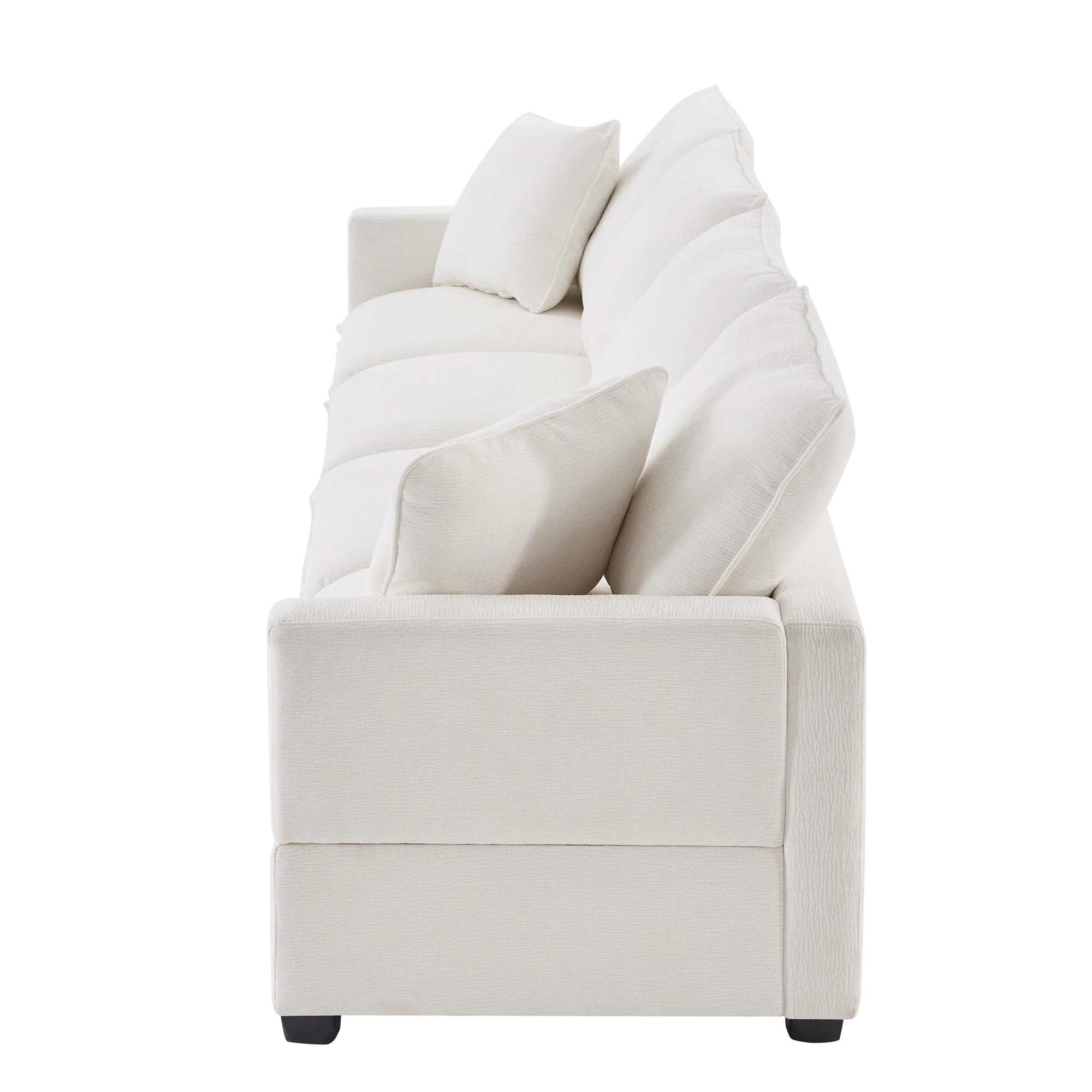 Chenille Modular Sofa with 2 Pillows, Seats 4 - Image 38
