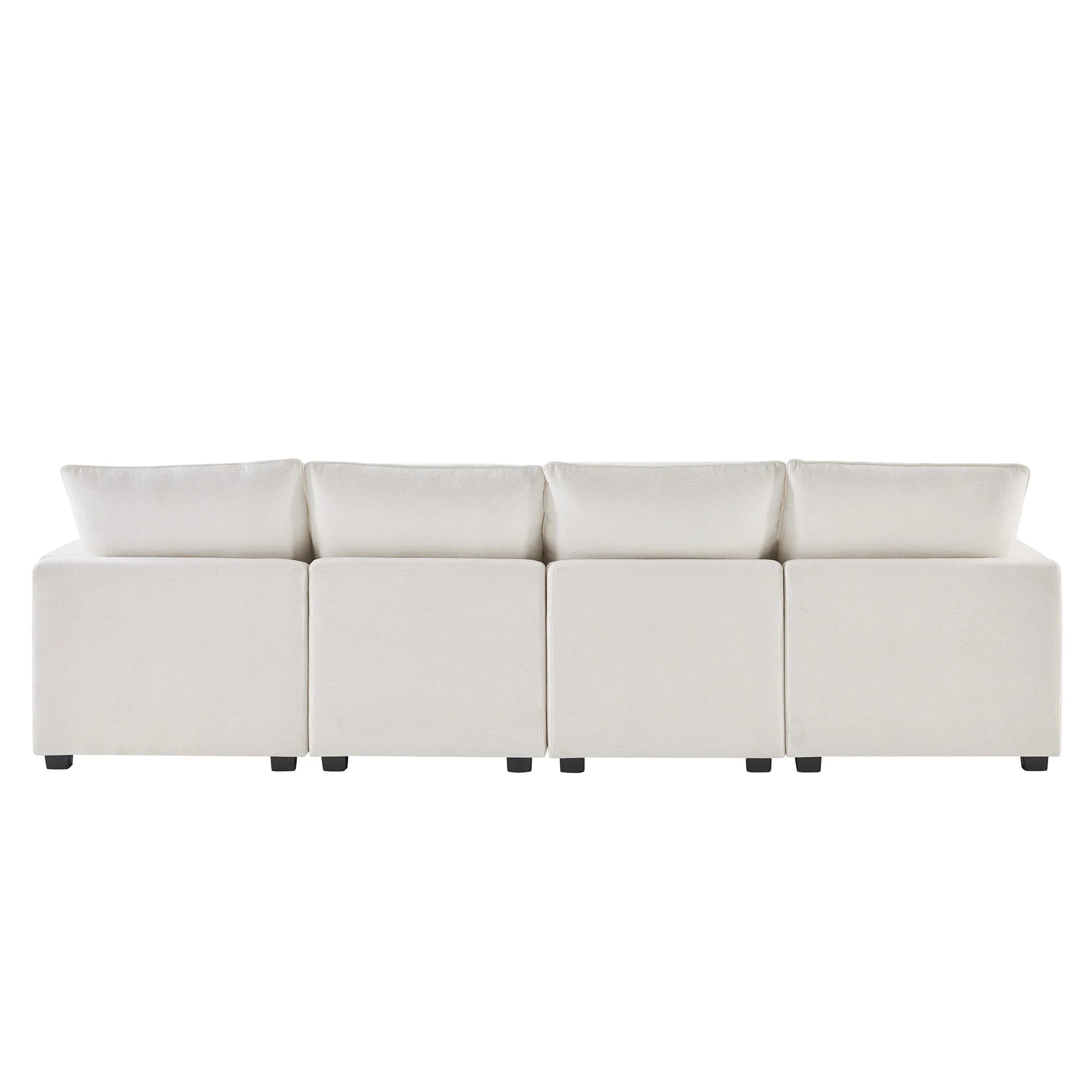 Chenille Modular Sofa with 2 Pillows, Seats 4 - Image 39