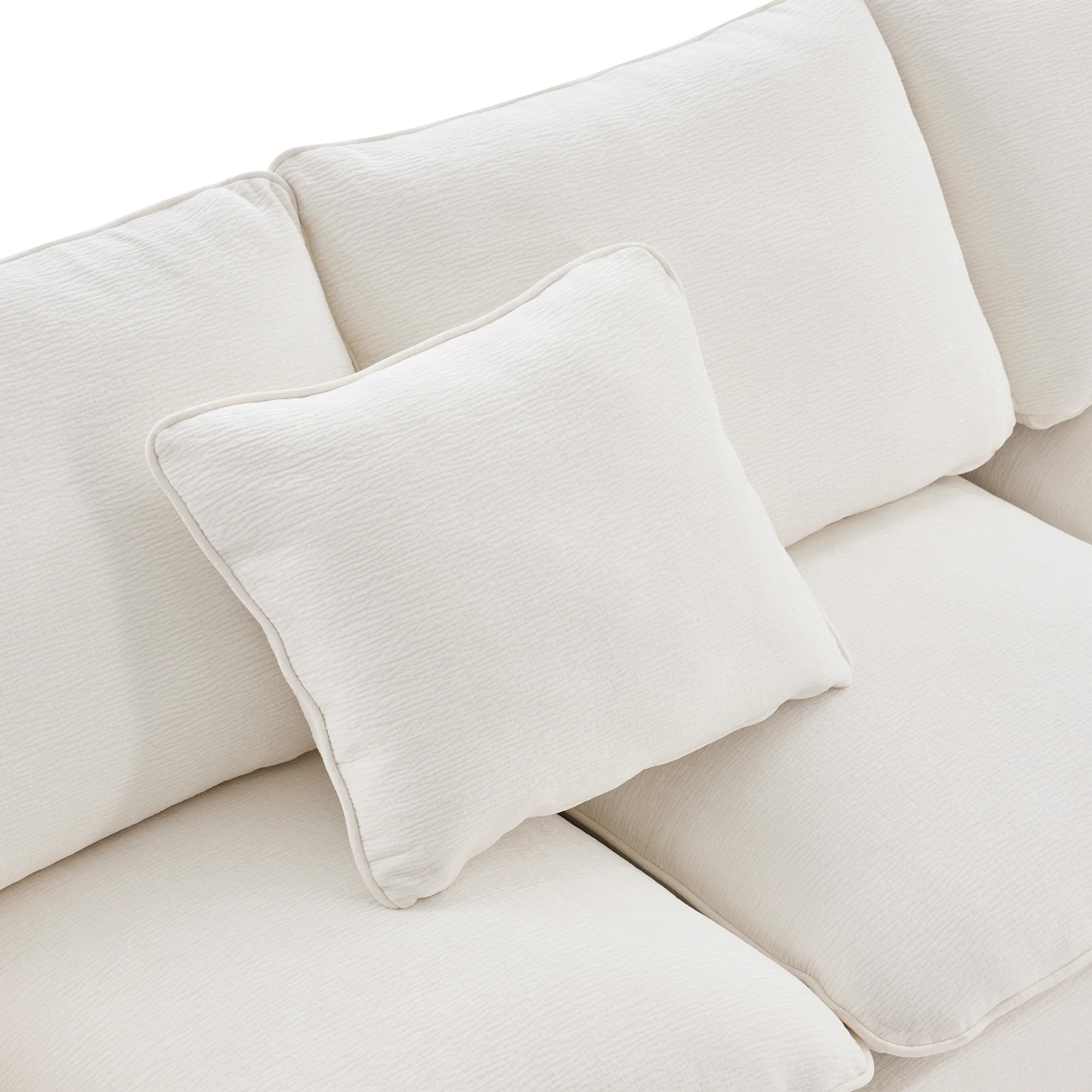 Chenille Modular Sofa with 2 Pillows, Seats 4 - Image 46