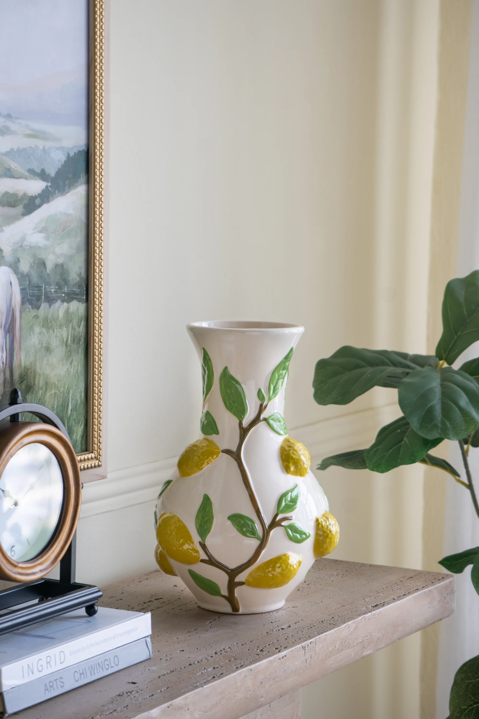 White Lemon Narrow Neck Vase - Image 2