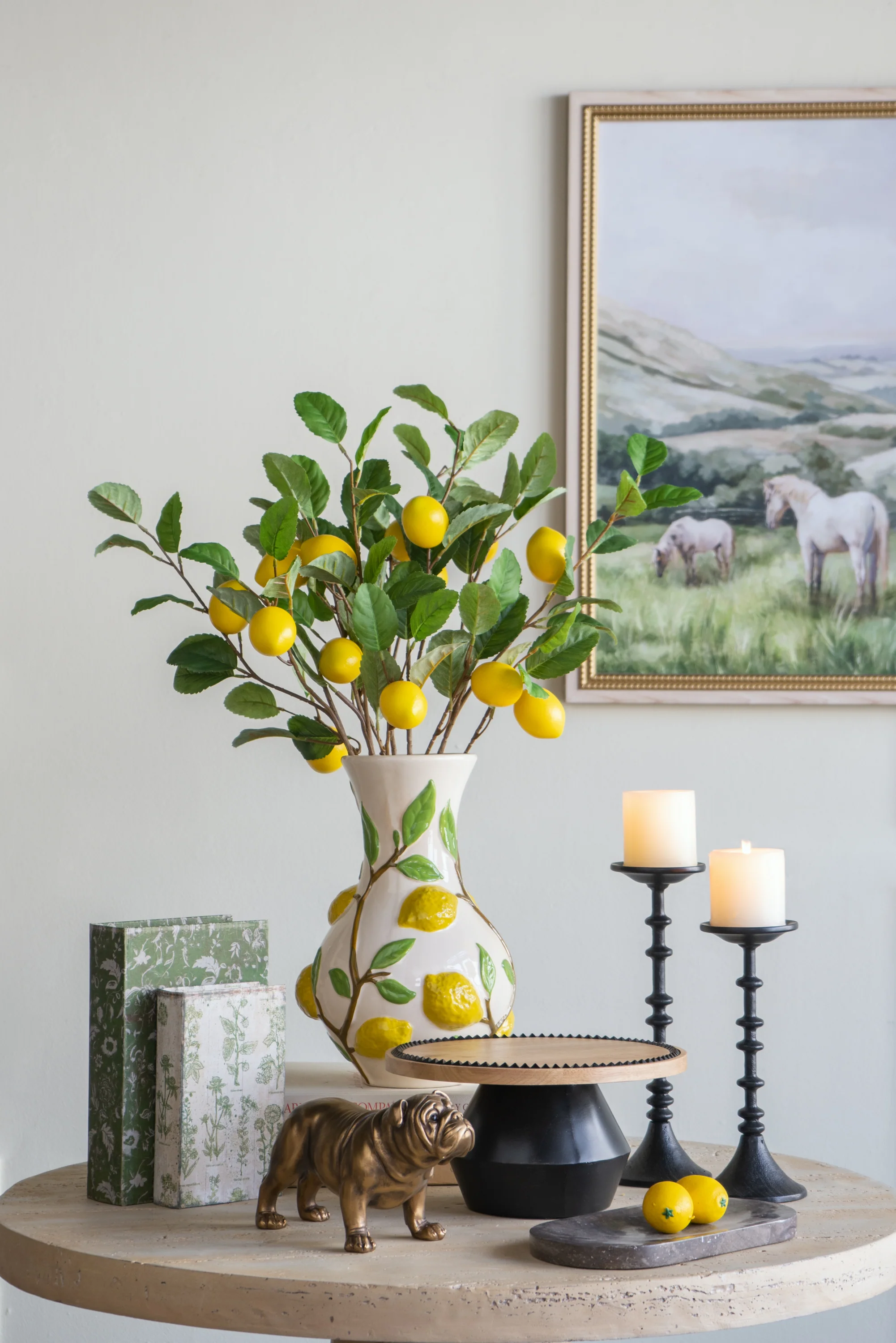 White Lemon Narrow Neck Vase - Image 6