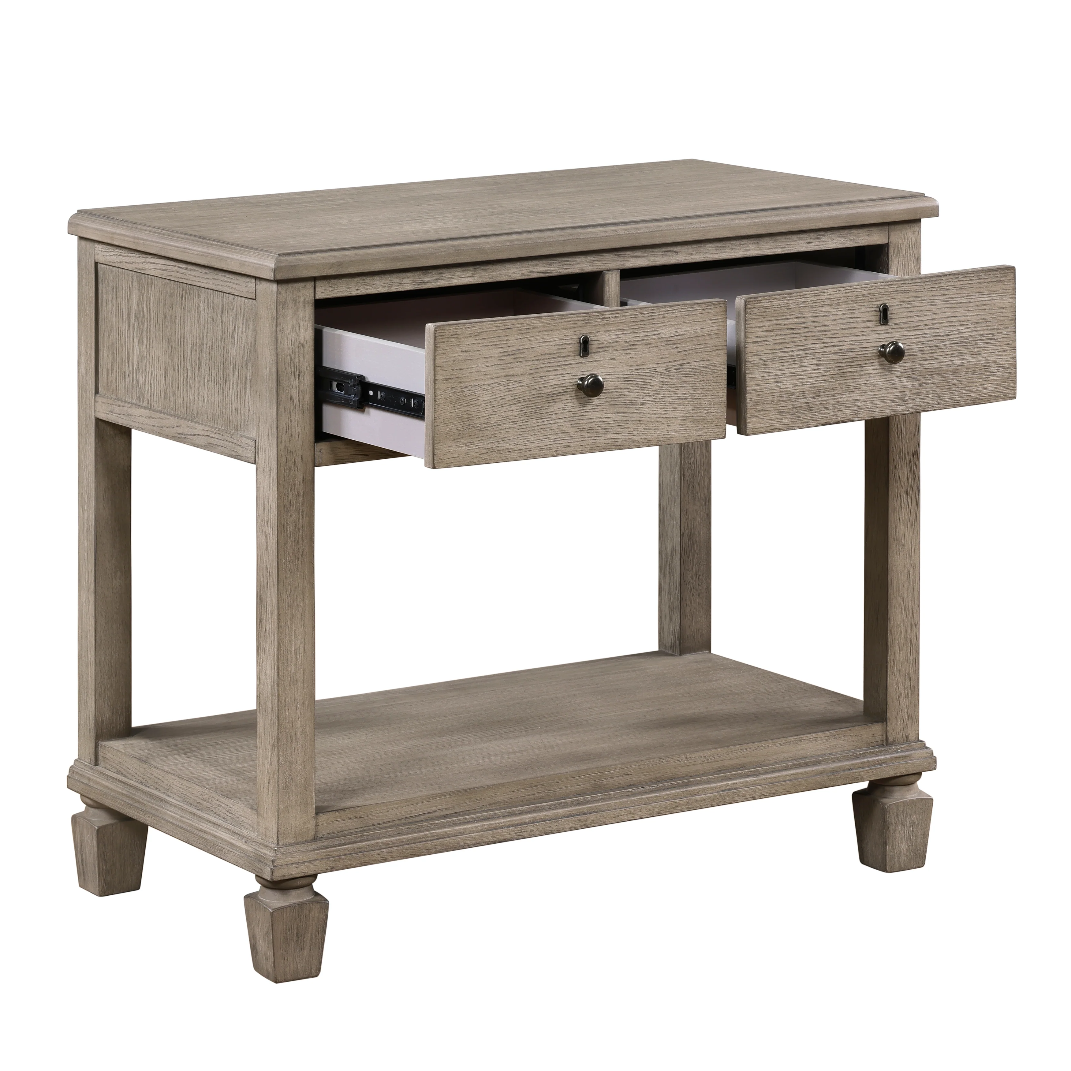 2-Drawer Nightstand with Open Bottom Shelf - Image 4