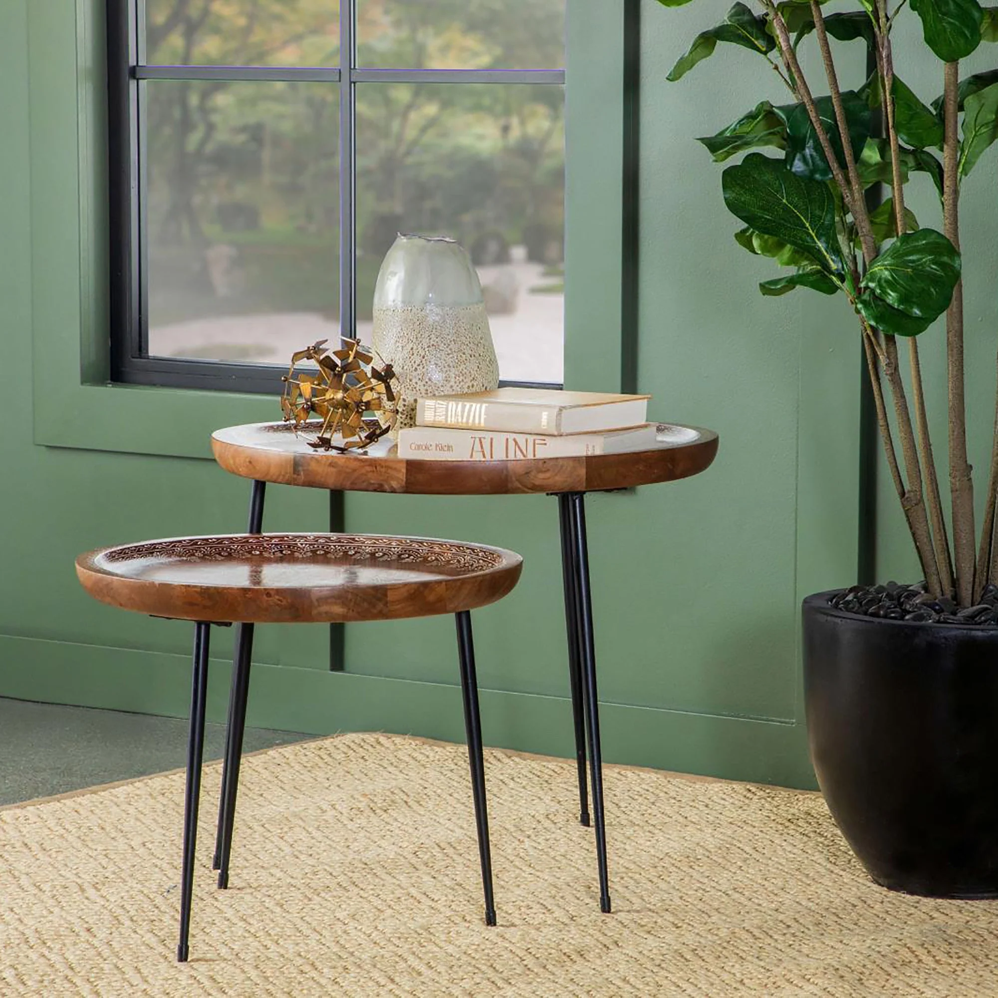 2-Piece Nesting Table with Flared Legs - Image 2