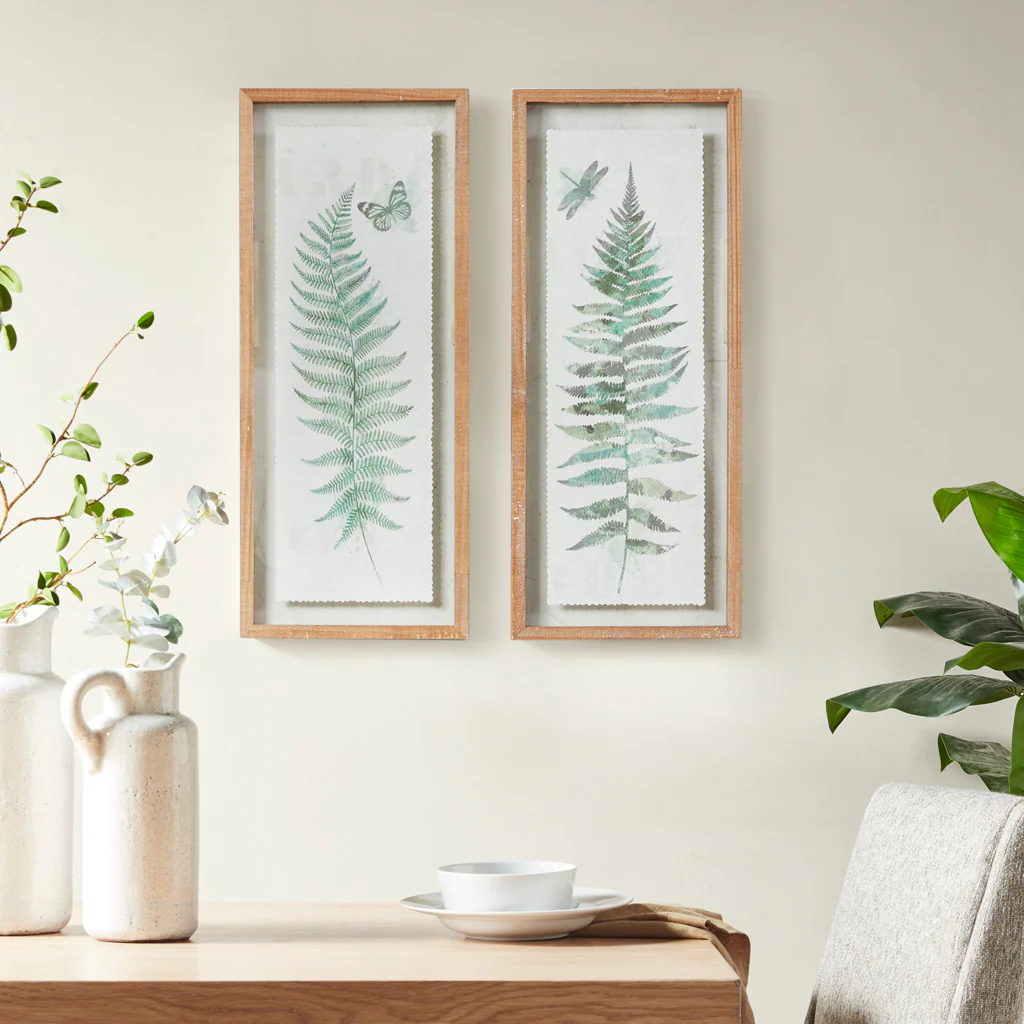 2-Piece Wood Wall Art Set with Glass Frame - Image 2