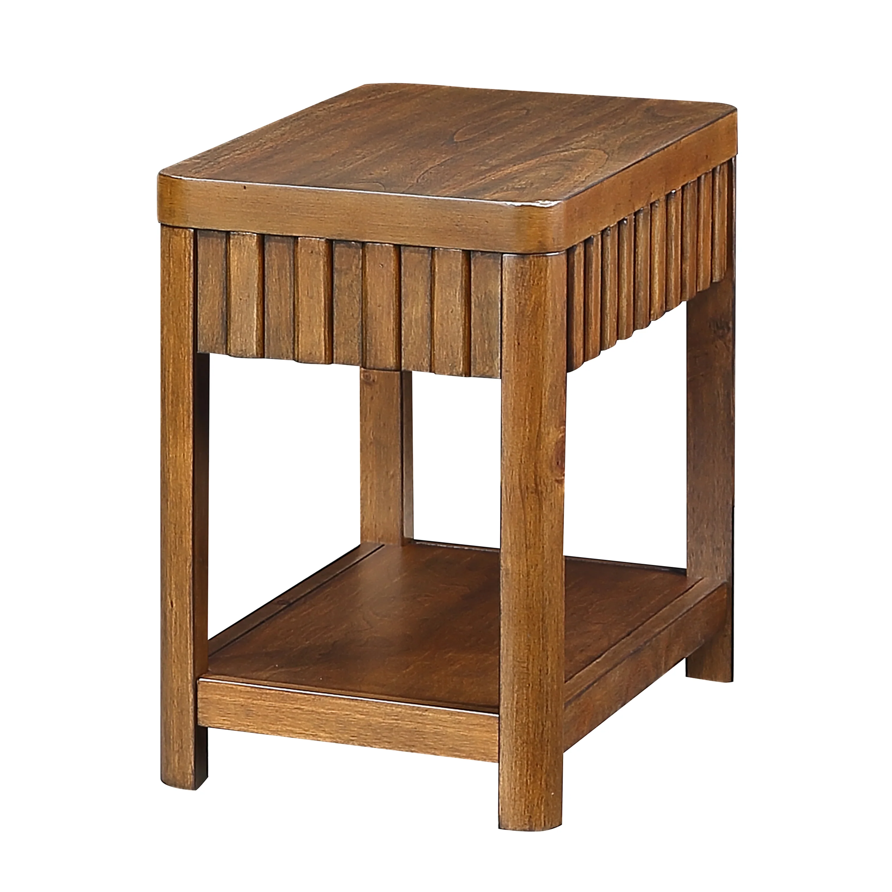 25'' Rectangular Farmhouse End Table with Storage Shelf