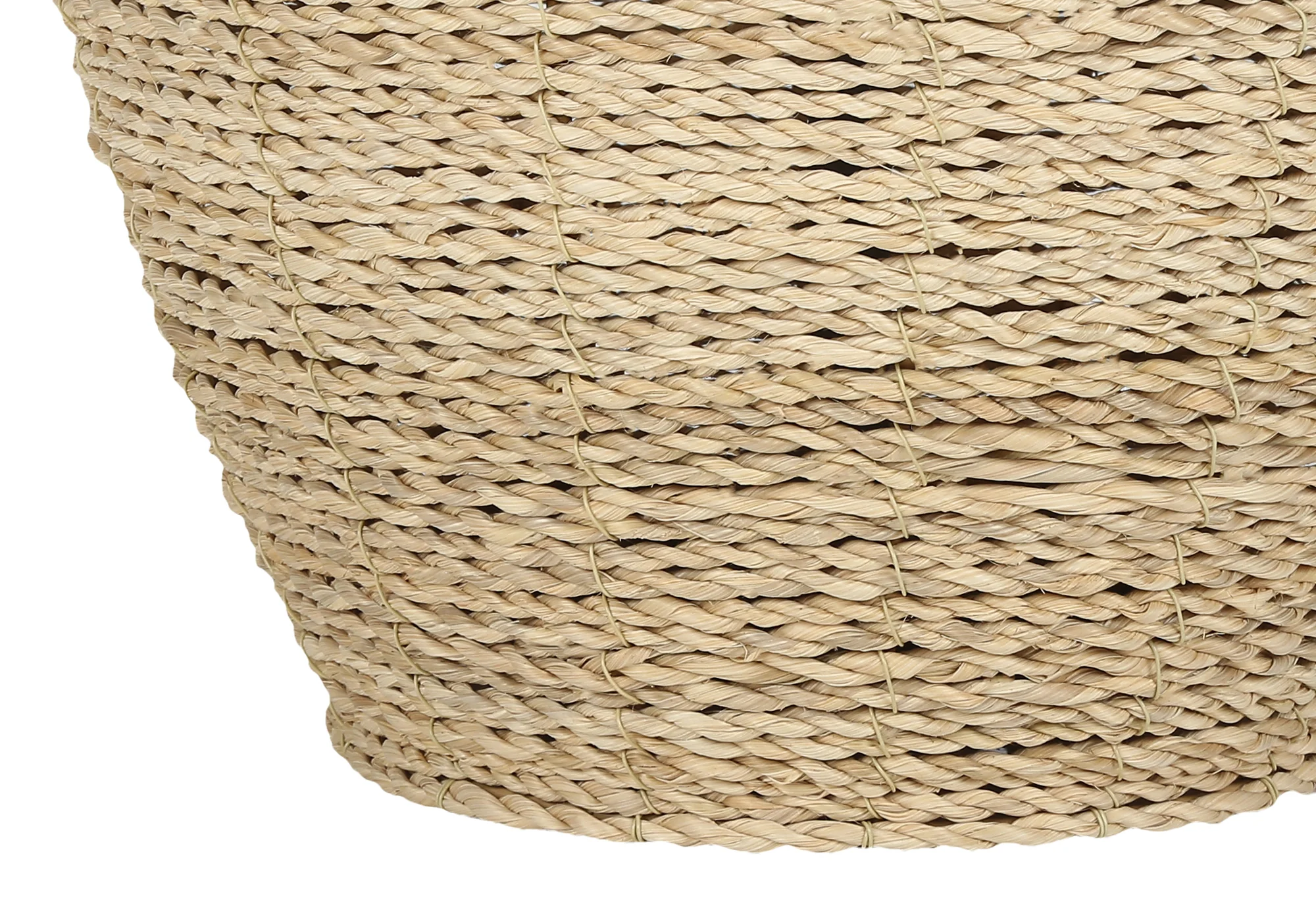 25" Table Lamp with Rattan Base and Linen Drum Shade - Image 3