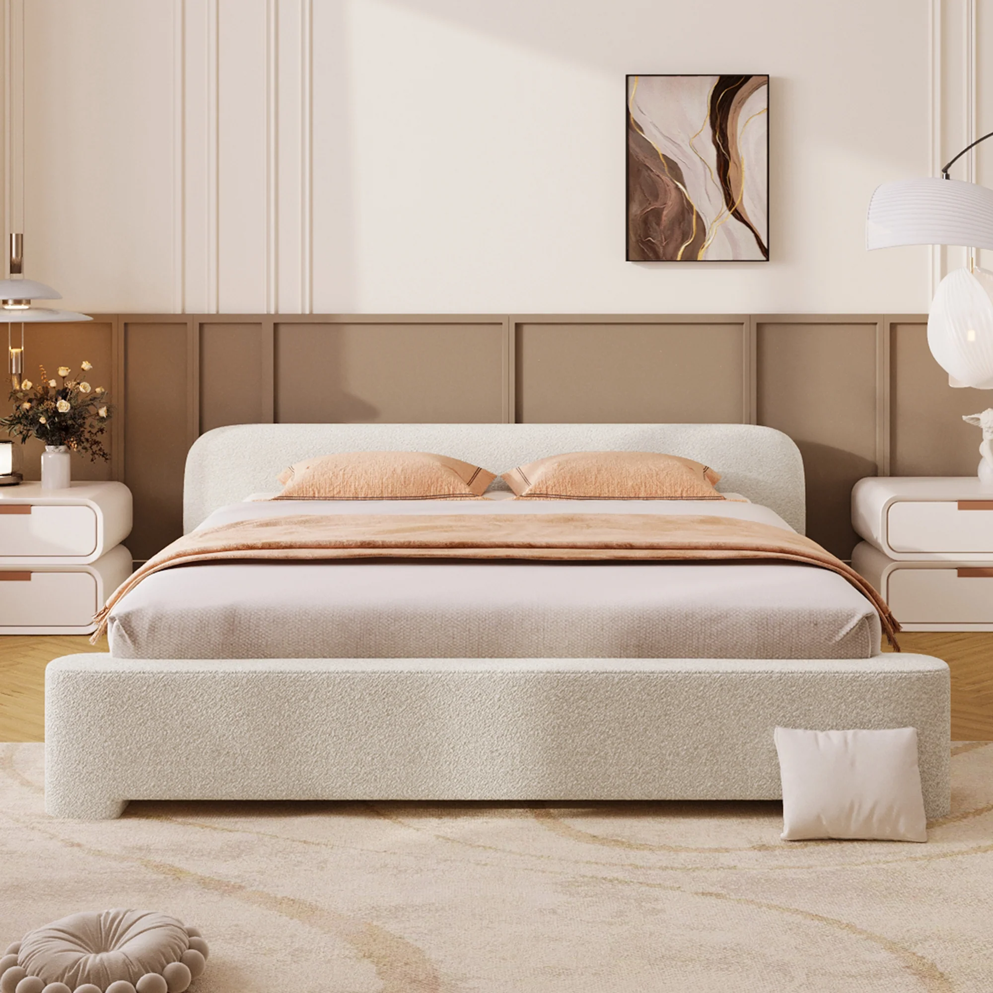 Cozy White Bouce Upholstered Bed - Image 10