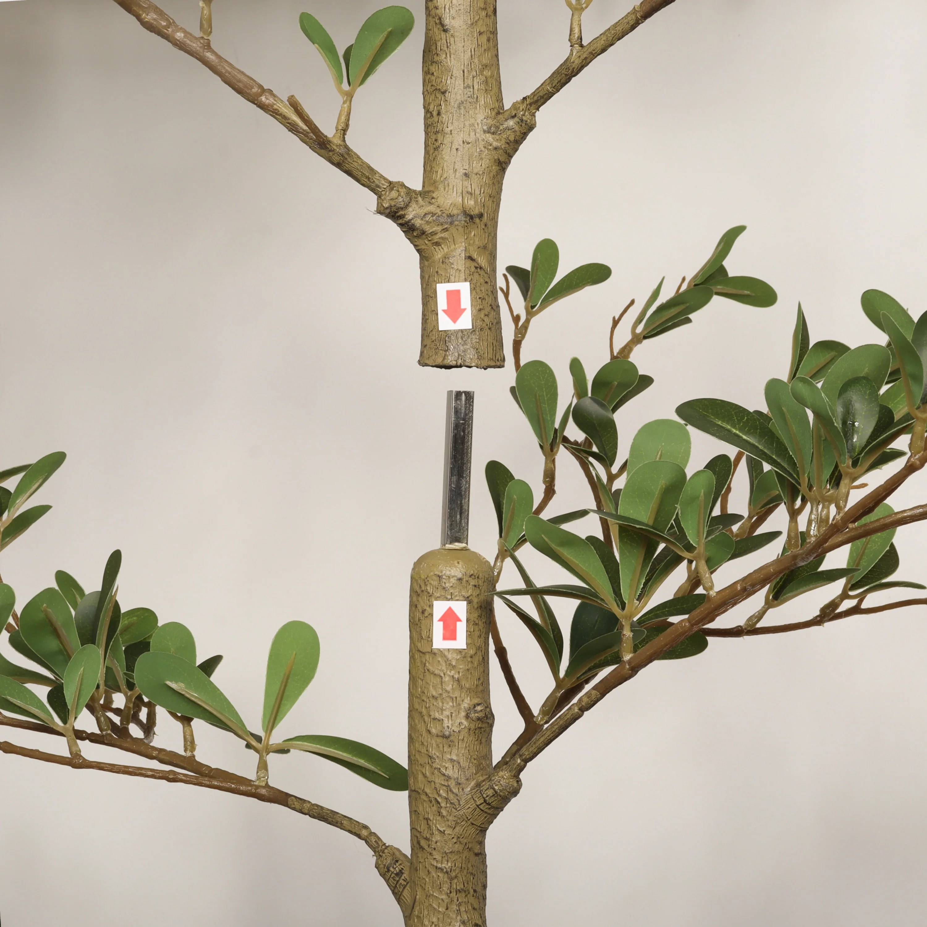 7ft Faux Black Olive Tree with Black Plastic Pot - Image 11