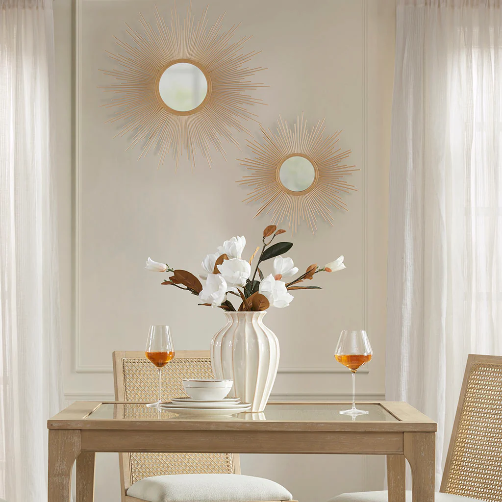 29.5" Sunburst Wall Decor Mirror with Metal Frame - Image 9