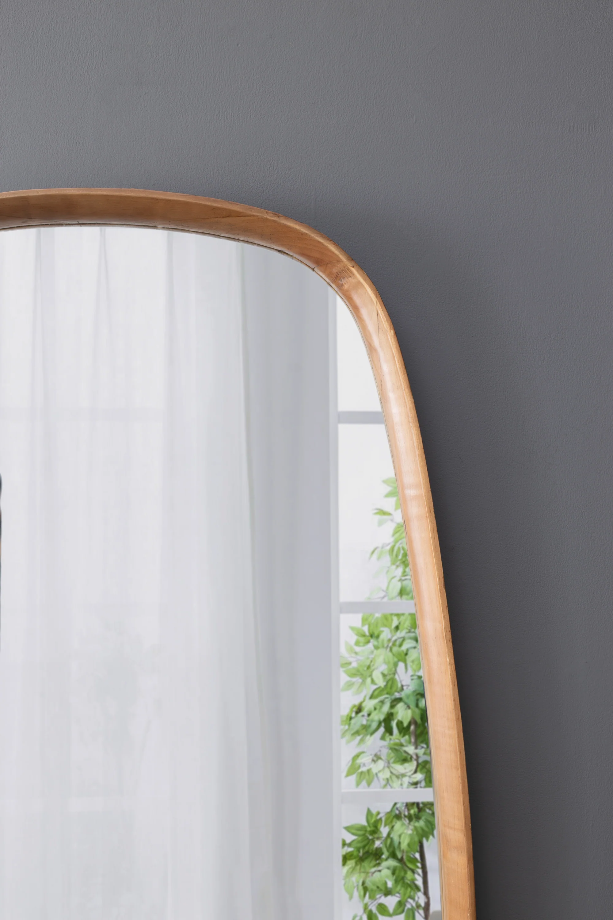 Organic Shape Mirror with Wood Frame - Image 10