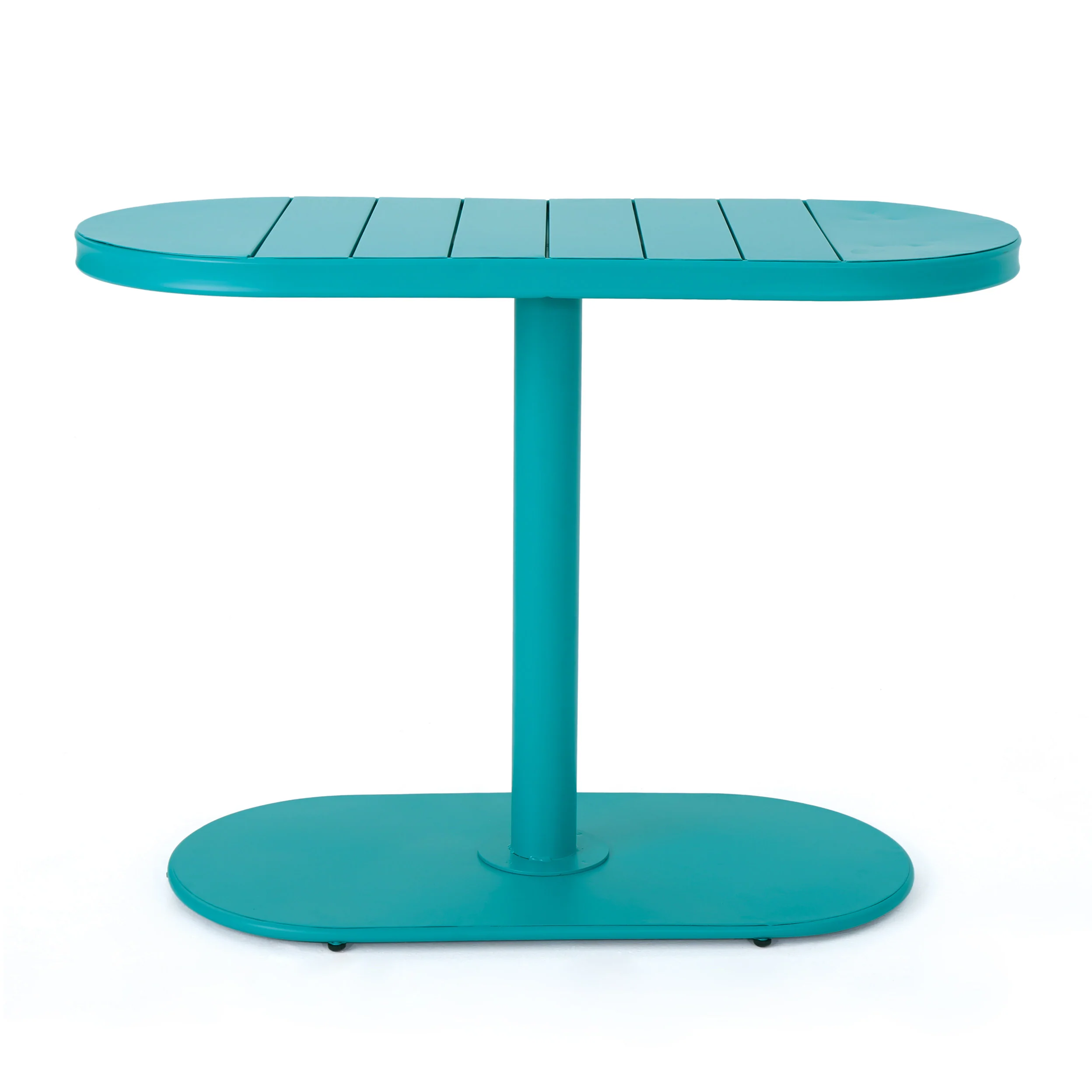 3-Piece Bistro Set with 2 Slatted Chairs and Oval Table - Image 5