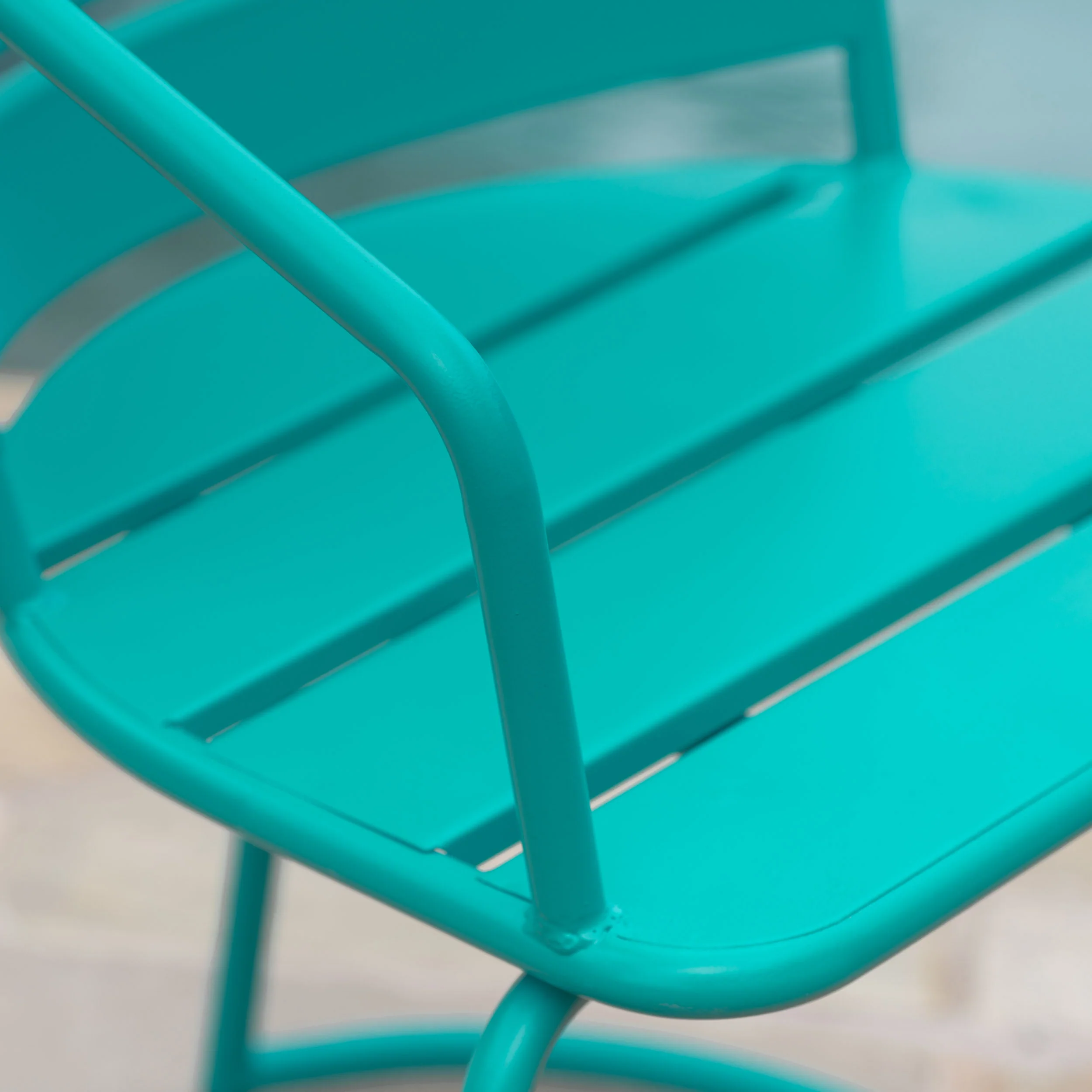 3-Piece Bistro Set with 2 Slatted Chairs and Oval Table - Image 9