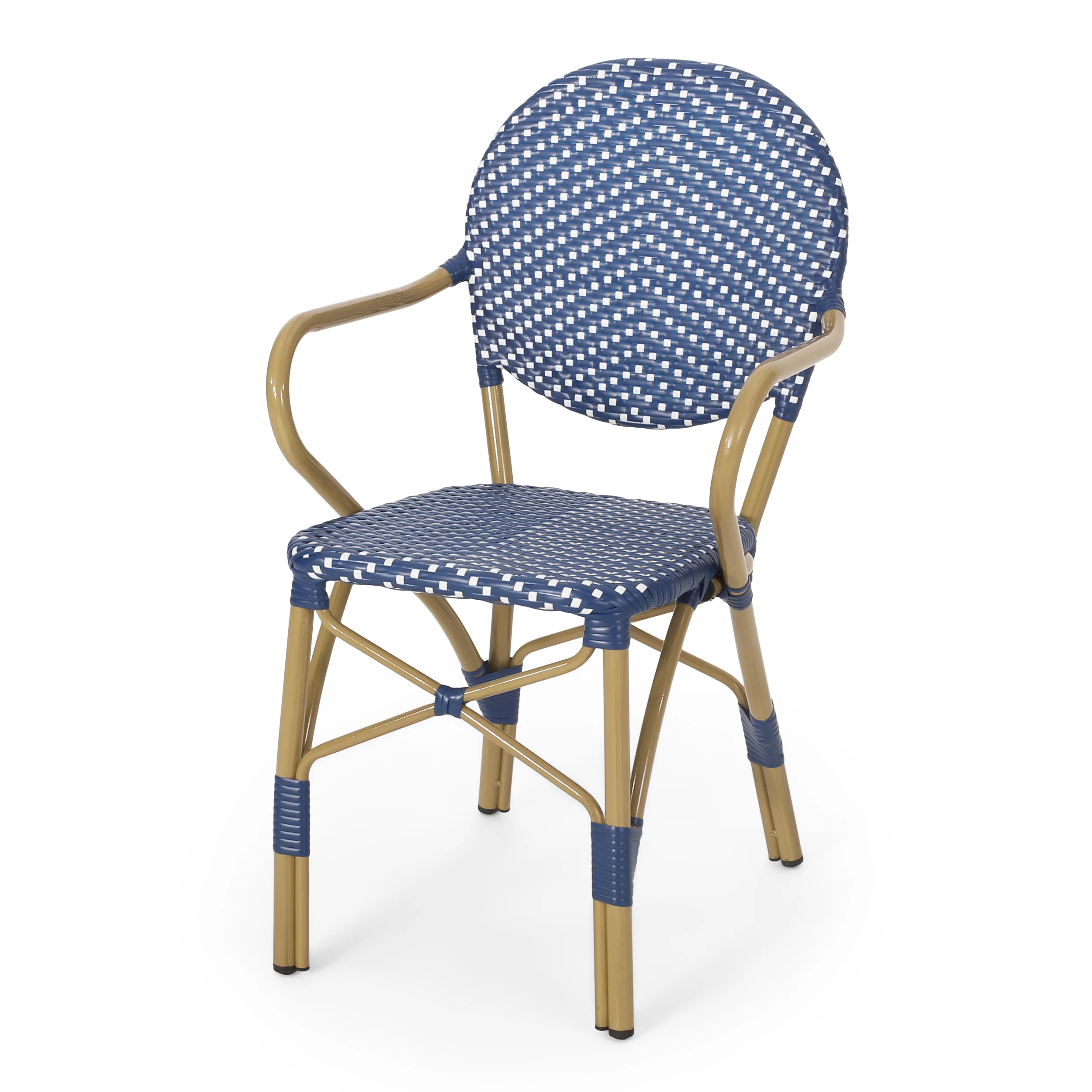 3-Piece Faux Rattan Bistro Set with Round Table and 2 Armchairs - Image 5
