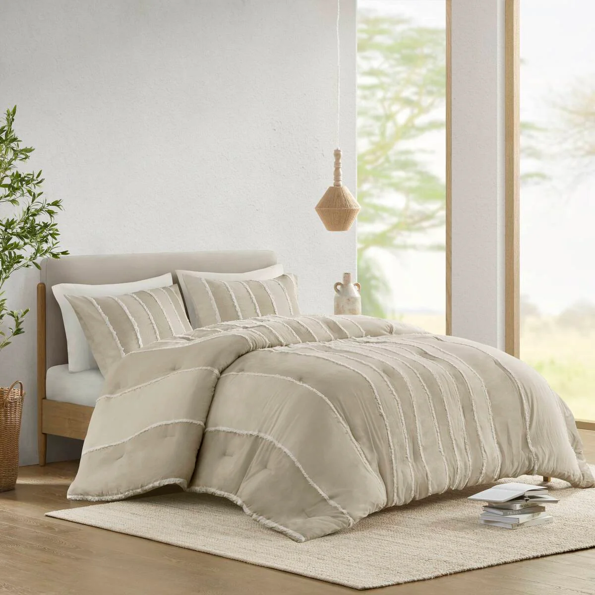 3-Piece Striped Cotton Comforter Set - Image 34