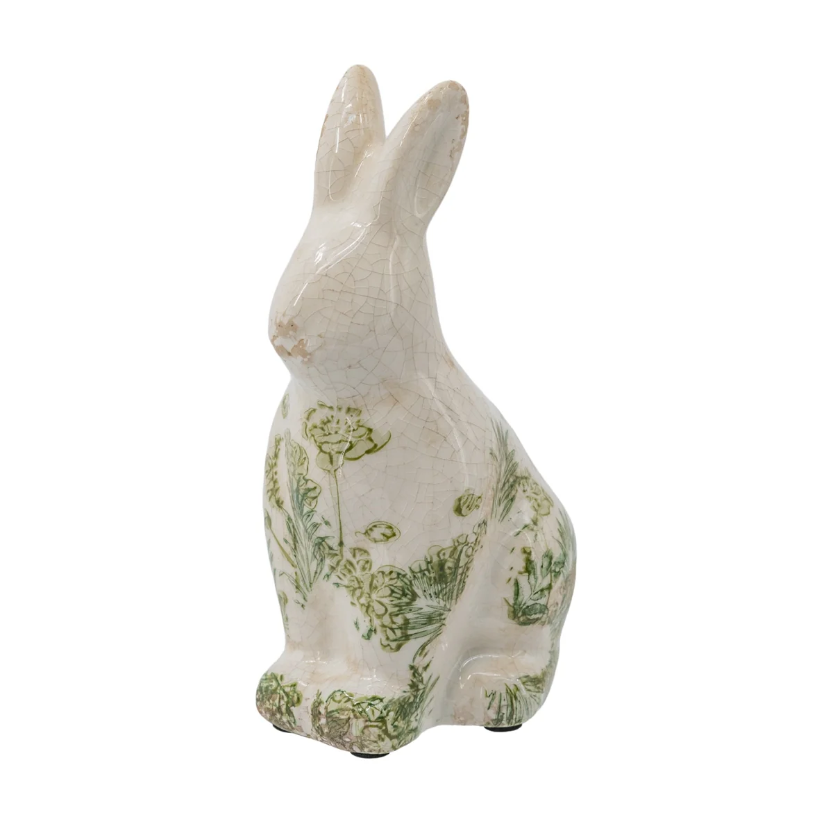Green Floral Ceramic Bunny - Image 5
