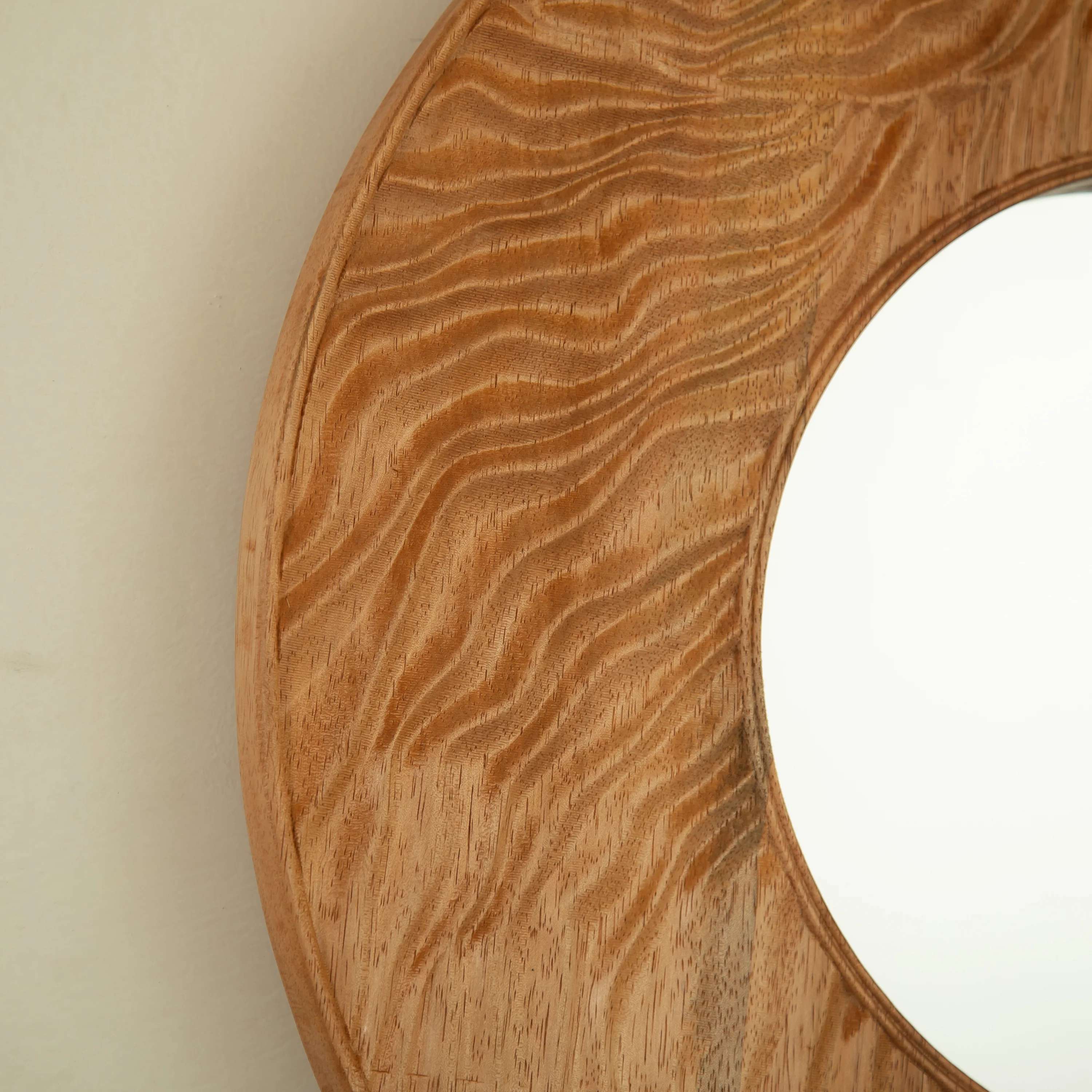 24'' Round Rosewood Decorative Mirror - Image 5