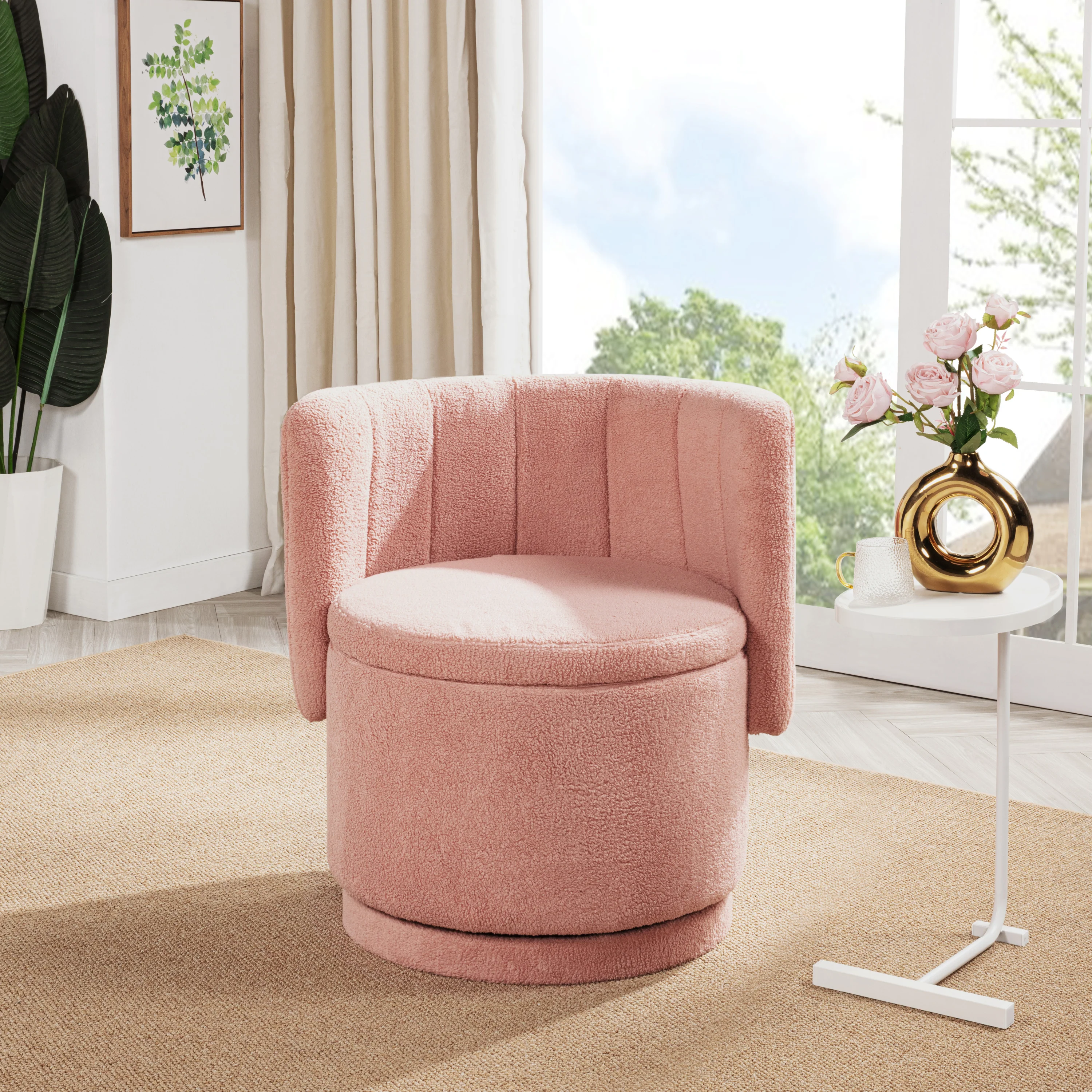 360 Degree Swivel Back Sofa Chair With Storage Space - Image 3