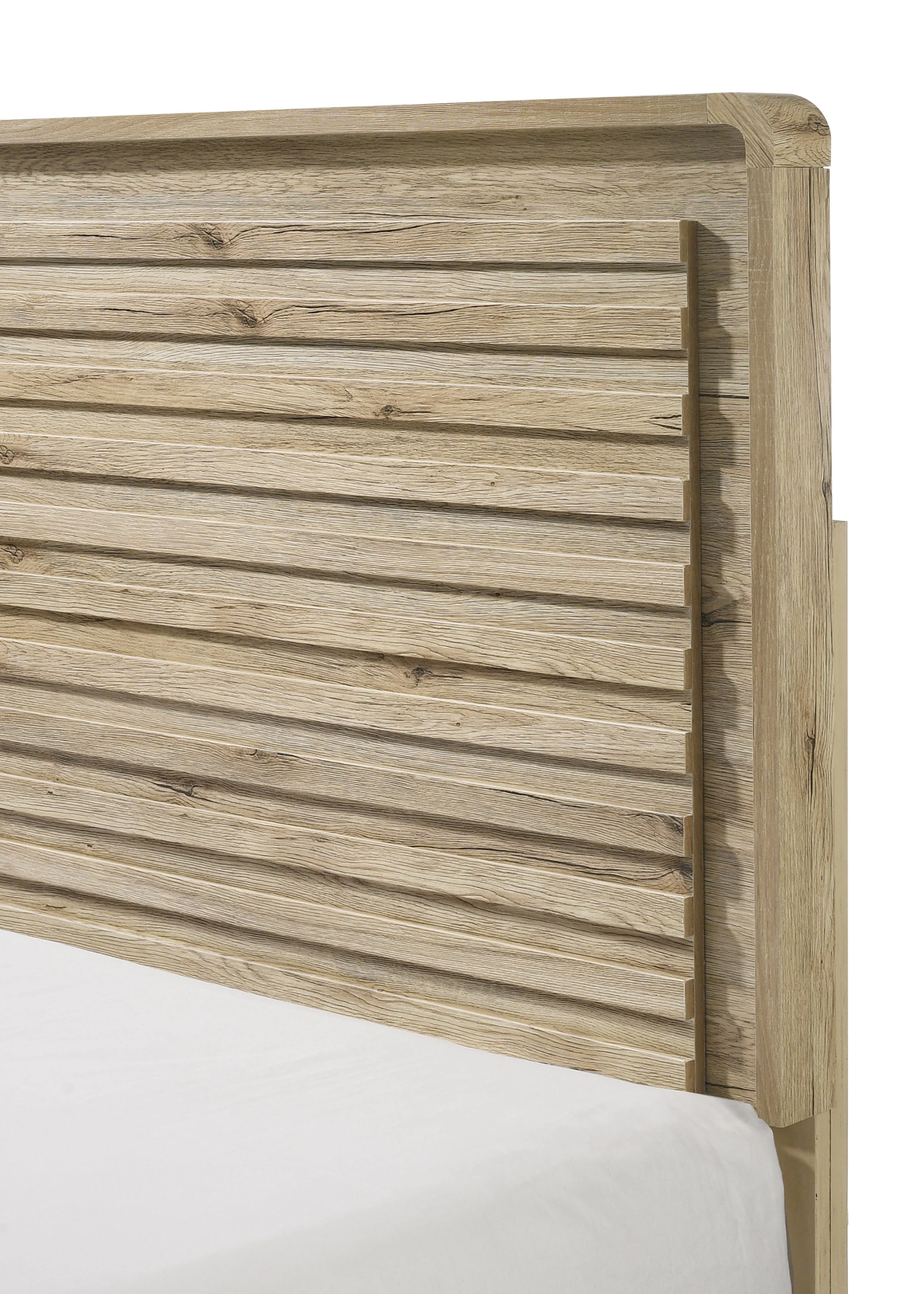 Mid-Century Modern Panel Bed with Slatted Headboard and Footboard - Image 3