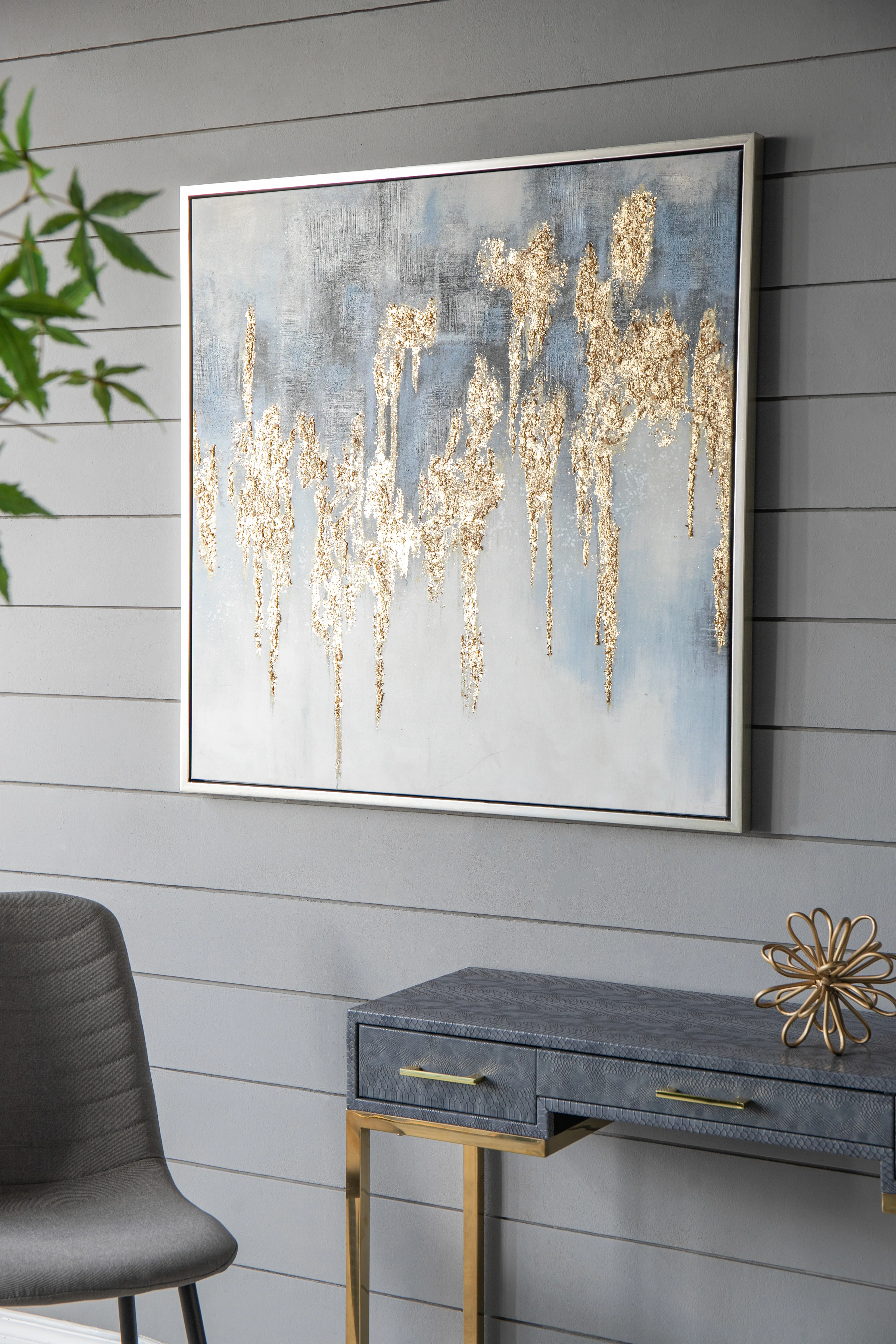39.5" x 39.5" Wall Art with Striking Gold Accents - Image 8