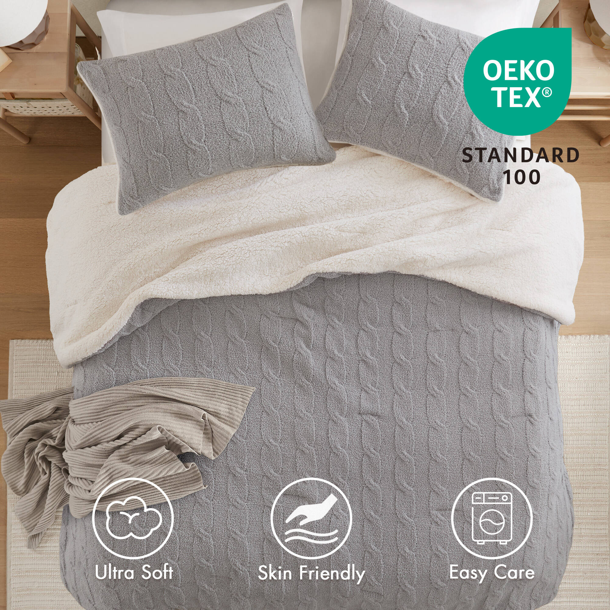 Cable Knit Chenille Comforter Set - Image 4