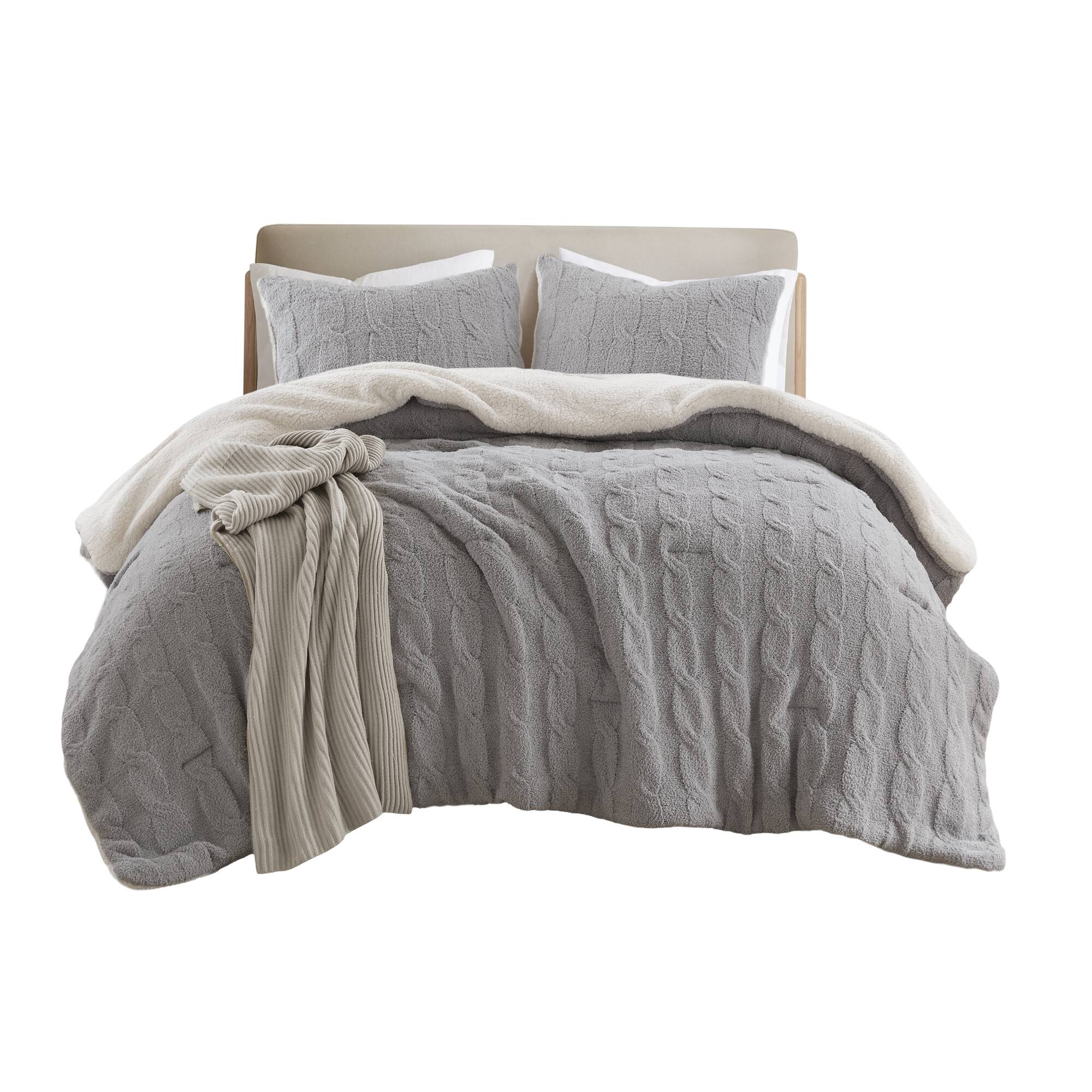 Cable Knit Chenille Comforter Set - Image 7