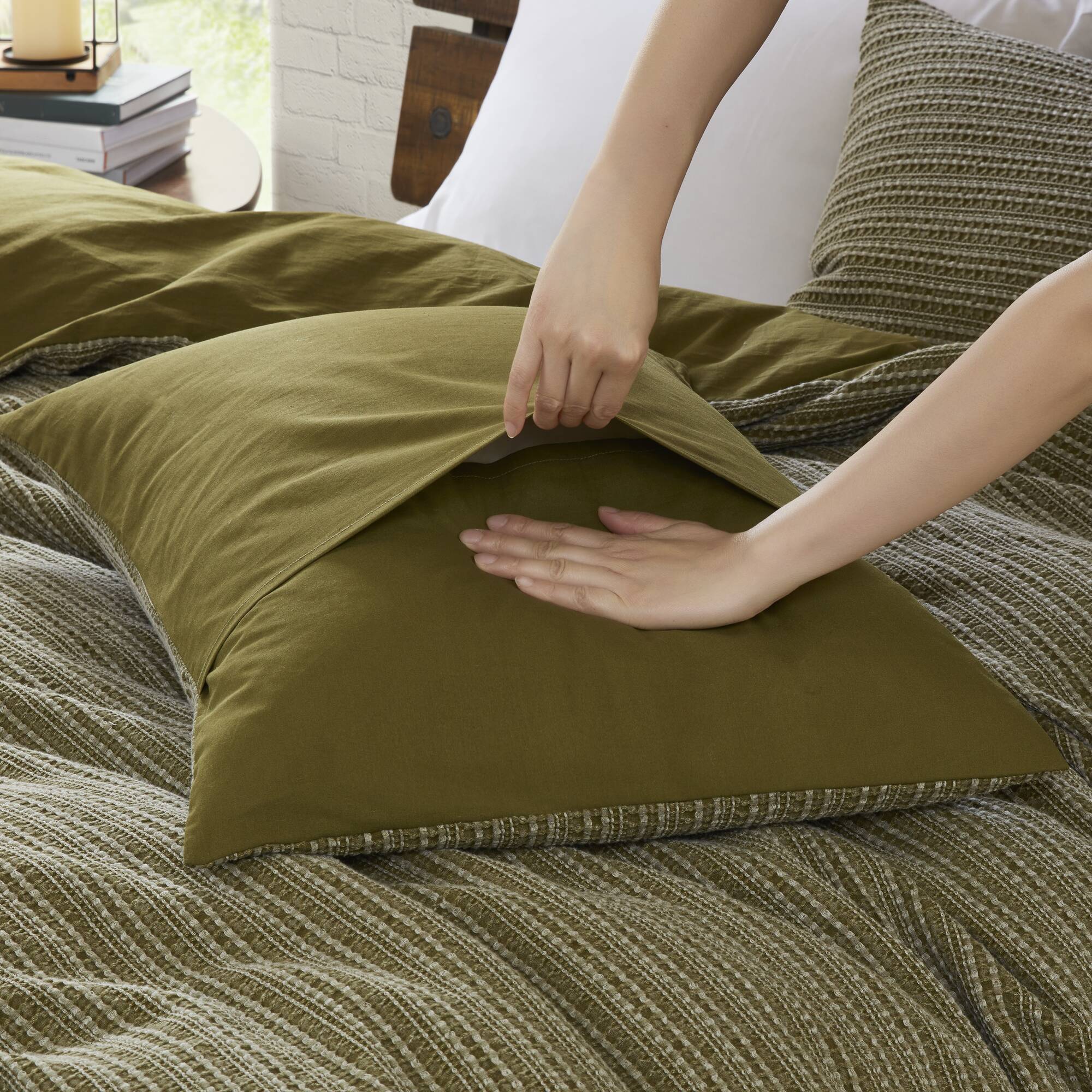 3P Piece Waffle Washed Comforter Set - Image 20