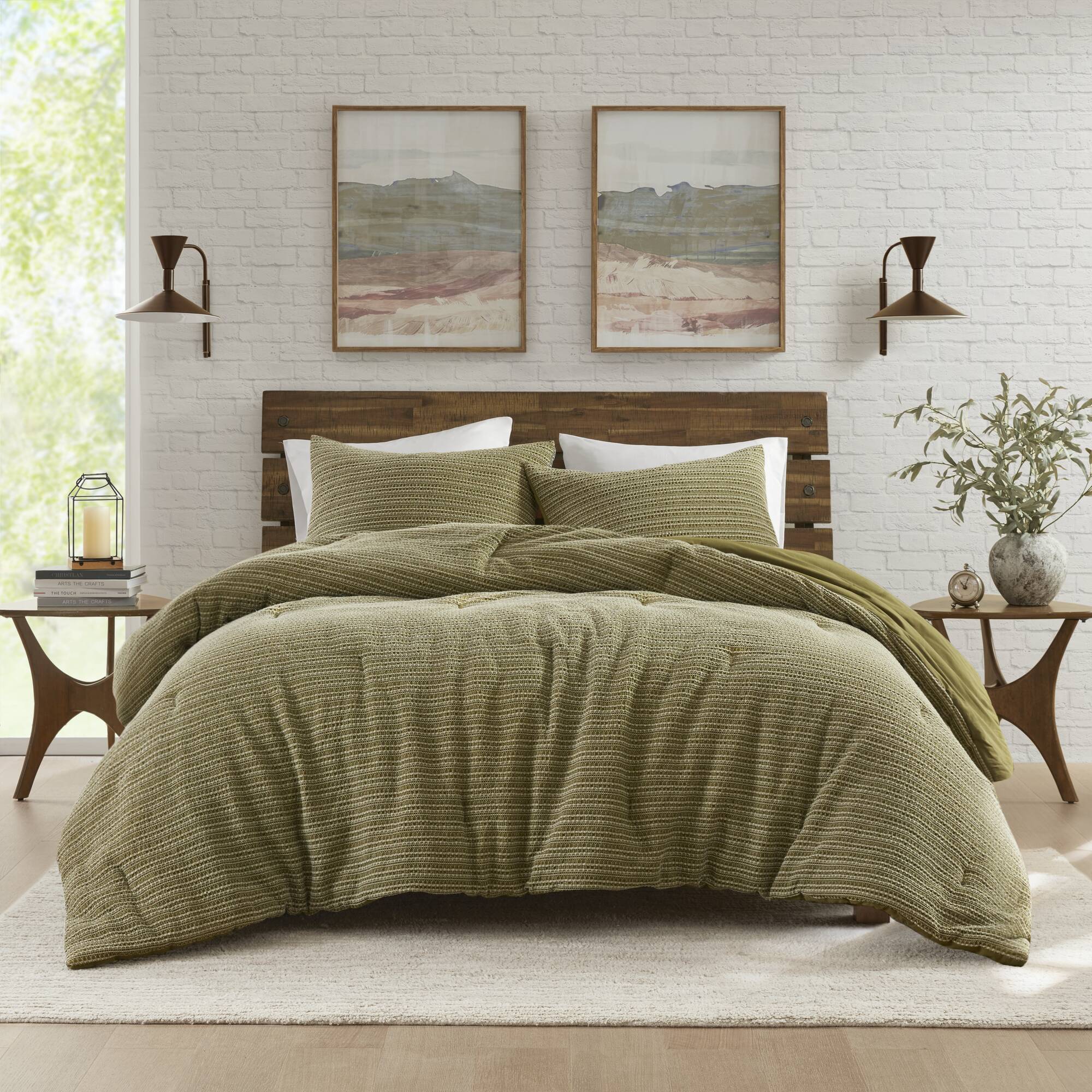 3P Piece Waffle Washed Comforter Set - Image 7