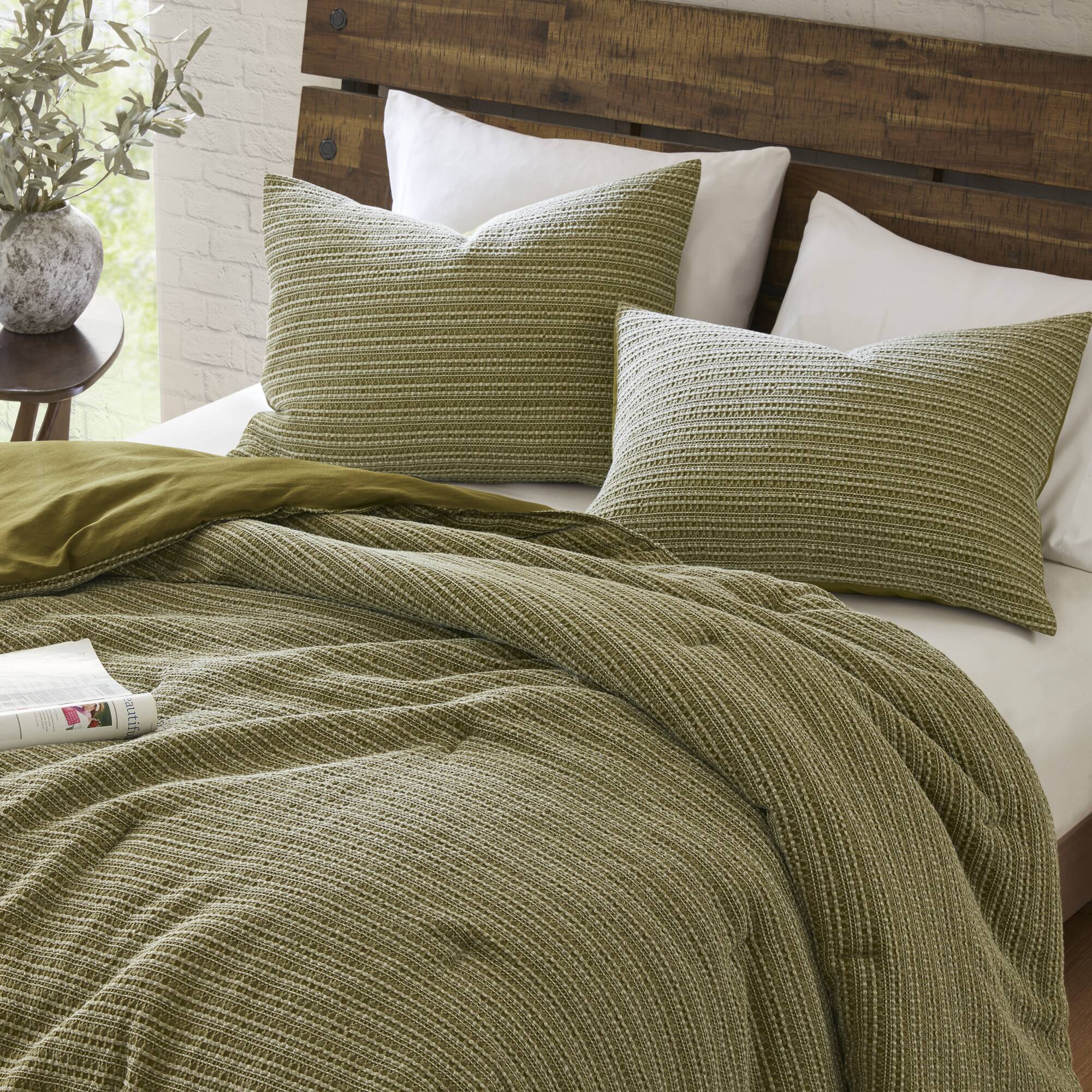 3P Piece Waffle Washed Comforter Set - Image 8