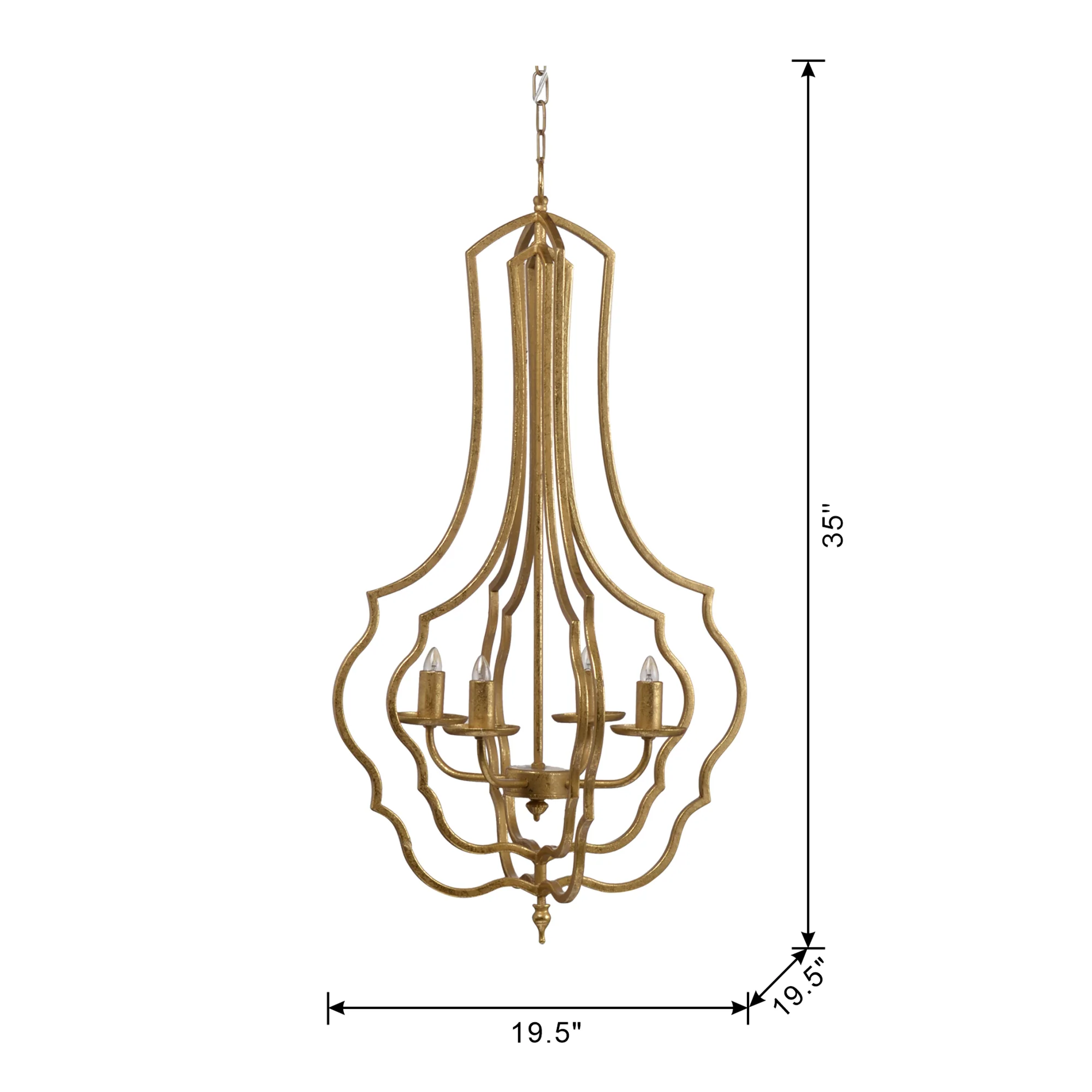 4-Light Metal Chandelier - Image 10