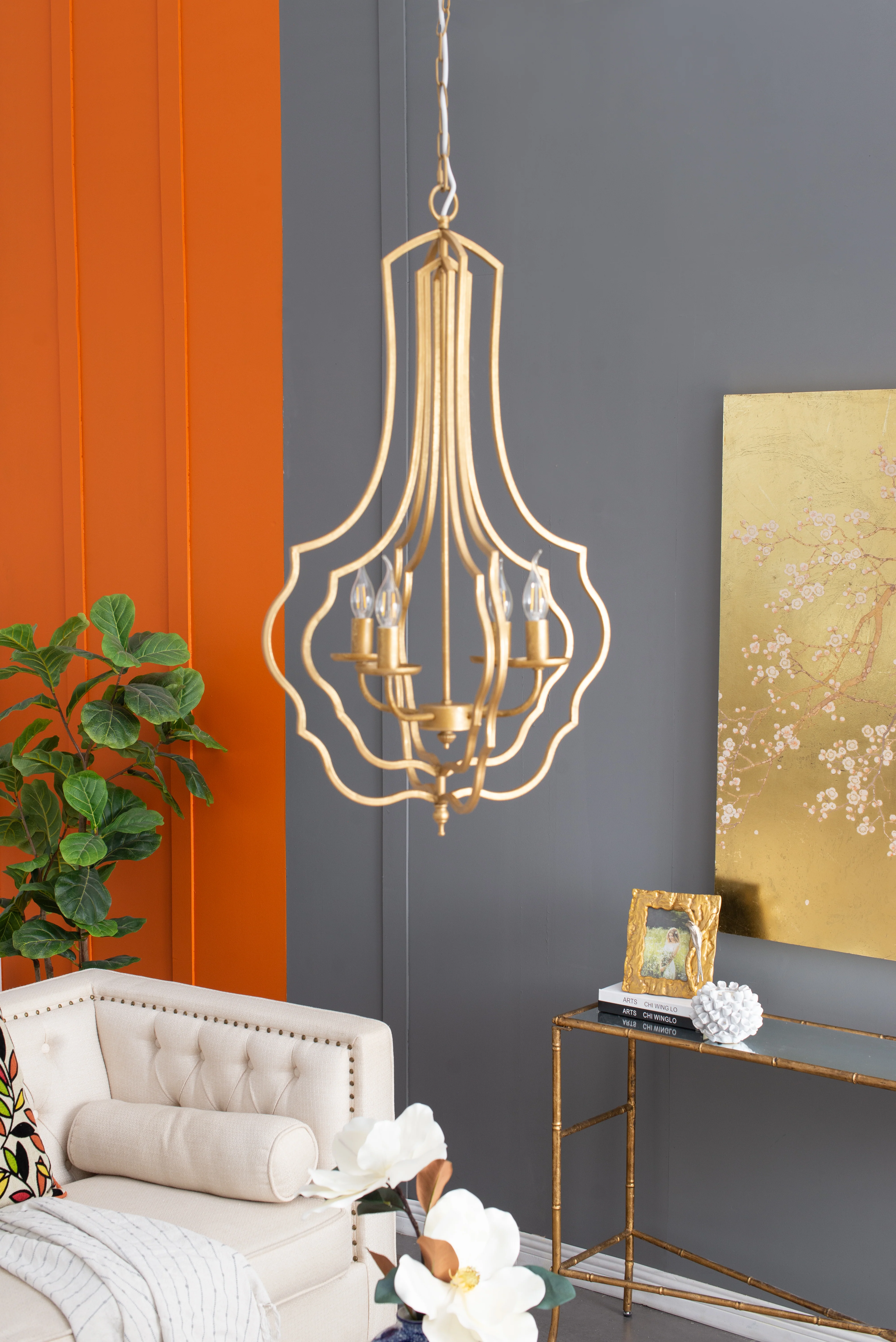 4-Light Metal Chandelier - Image 9
