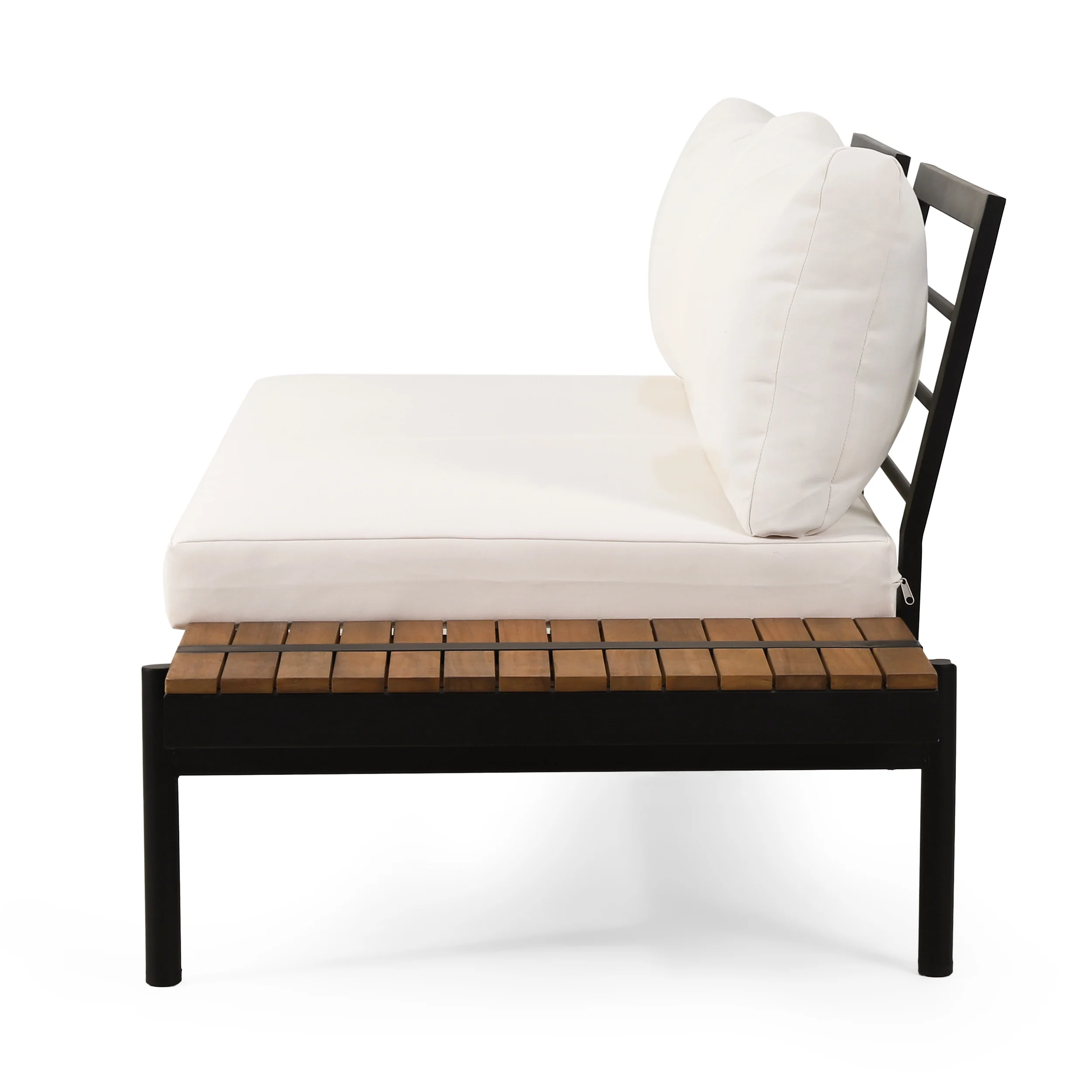 4-Piece Outdoor Sectional Sofa Set with Coffee Table, Water-Resistant Cushions and Iron Frame - Image 6