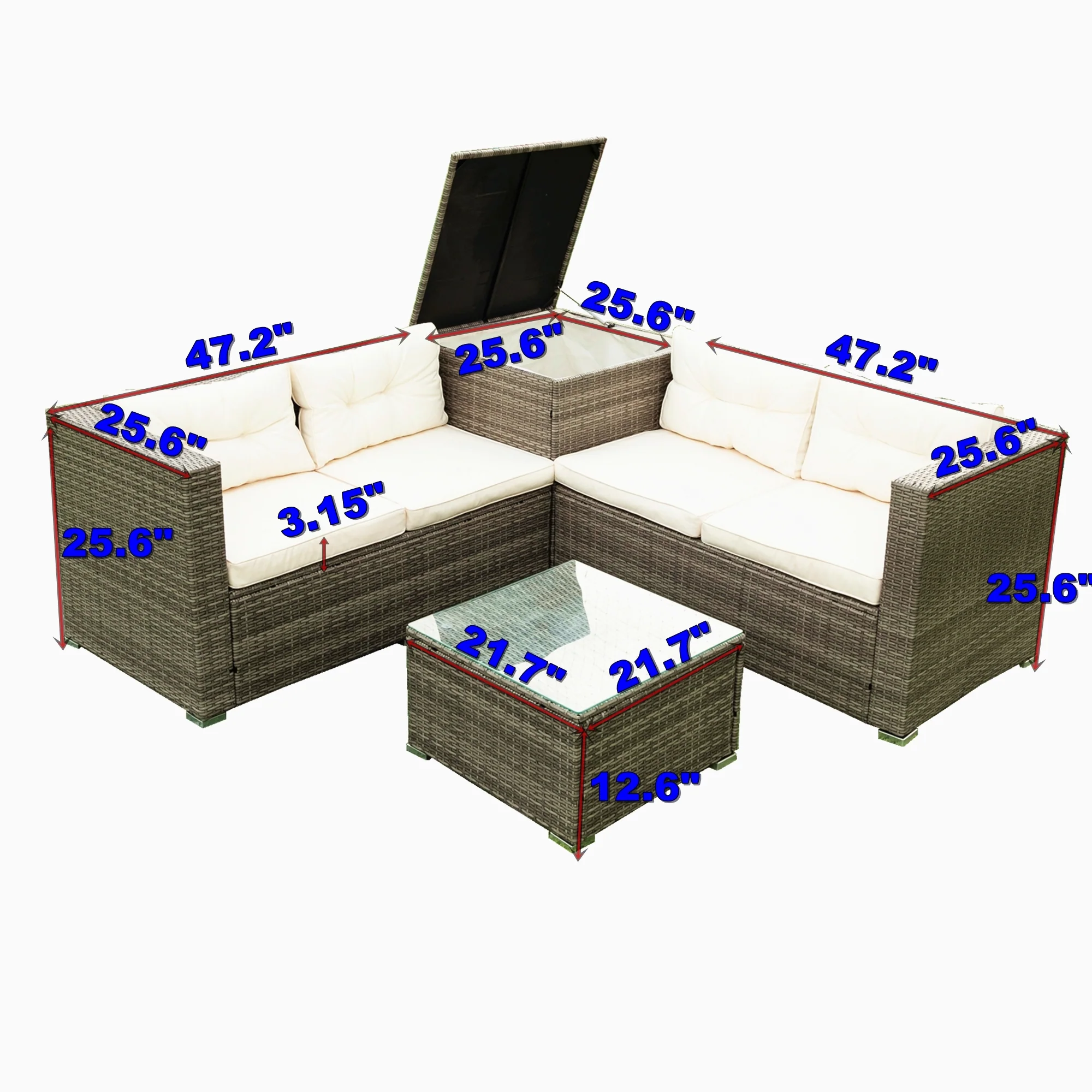 4-Piece Patio Sectional - Image 3