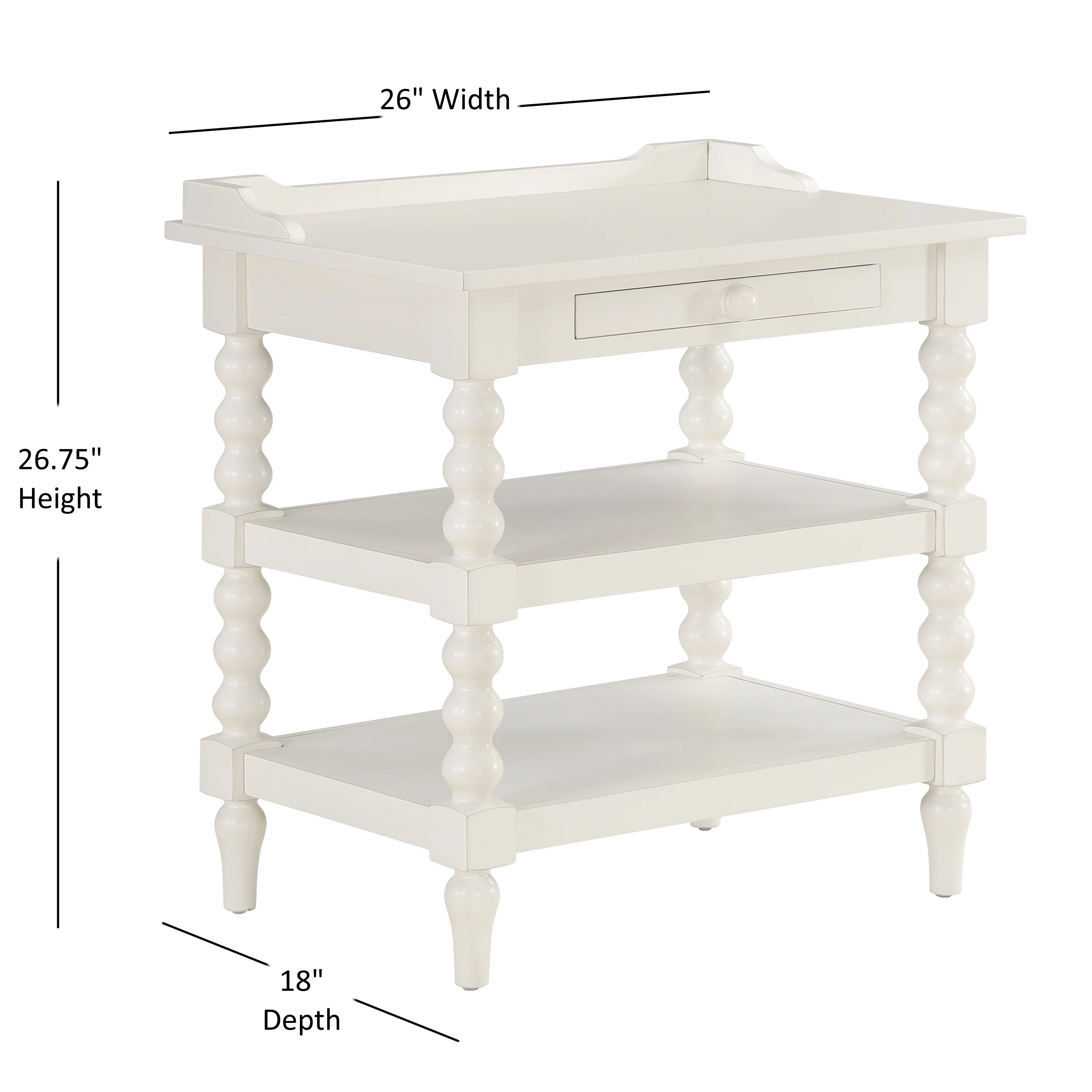 Aria Antique White Nightstand - Image 3